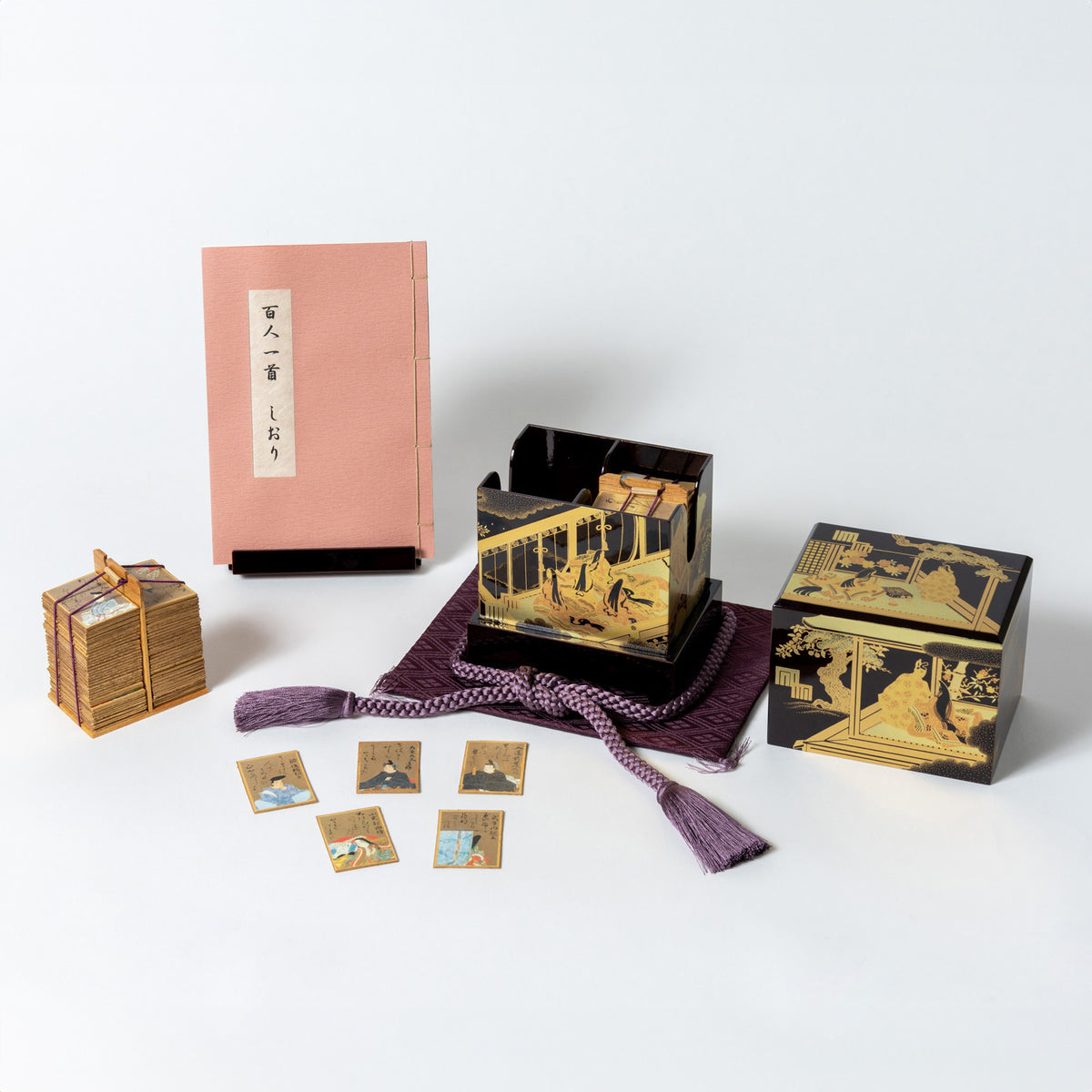 高級溜塗 源氏 百人一首かるた 30号