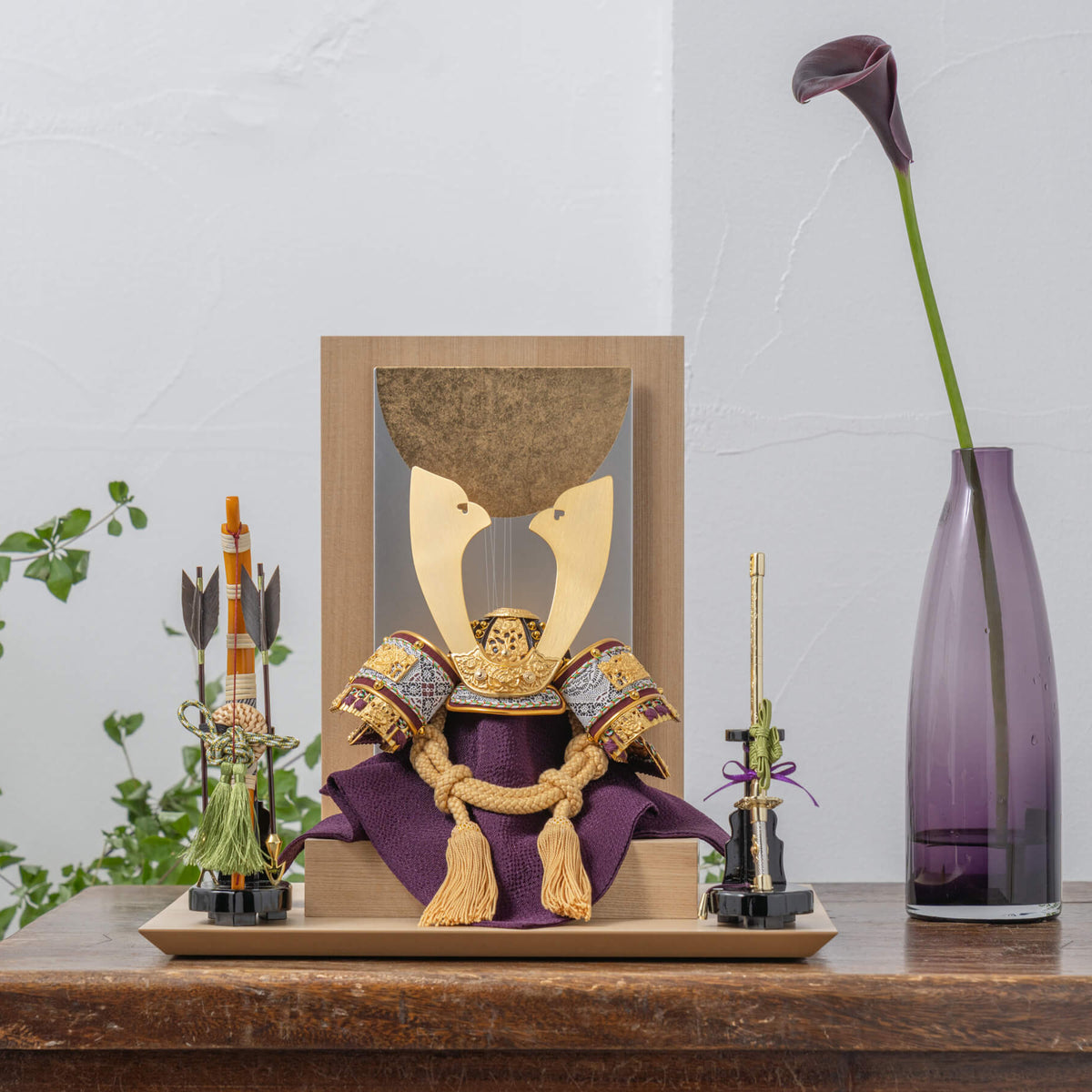 五月人形 明光 兜飾り 純金箔押し8号 一徳作