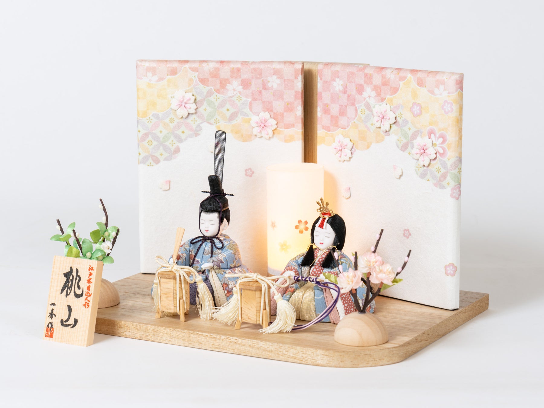 雛人形 瑠花平飾り 一秀 水色