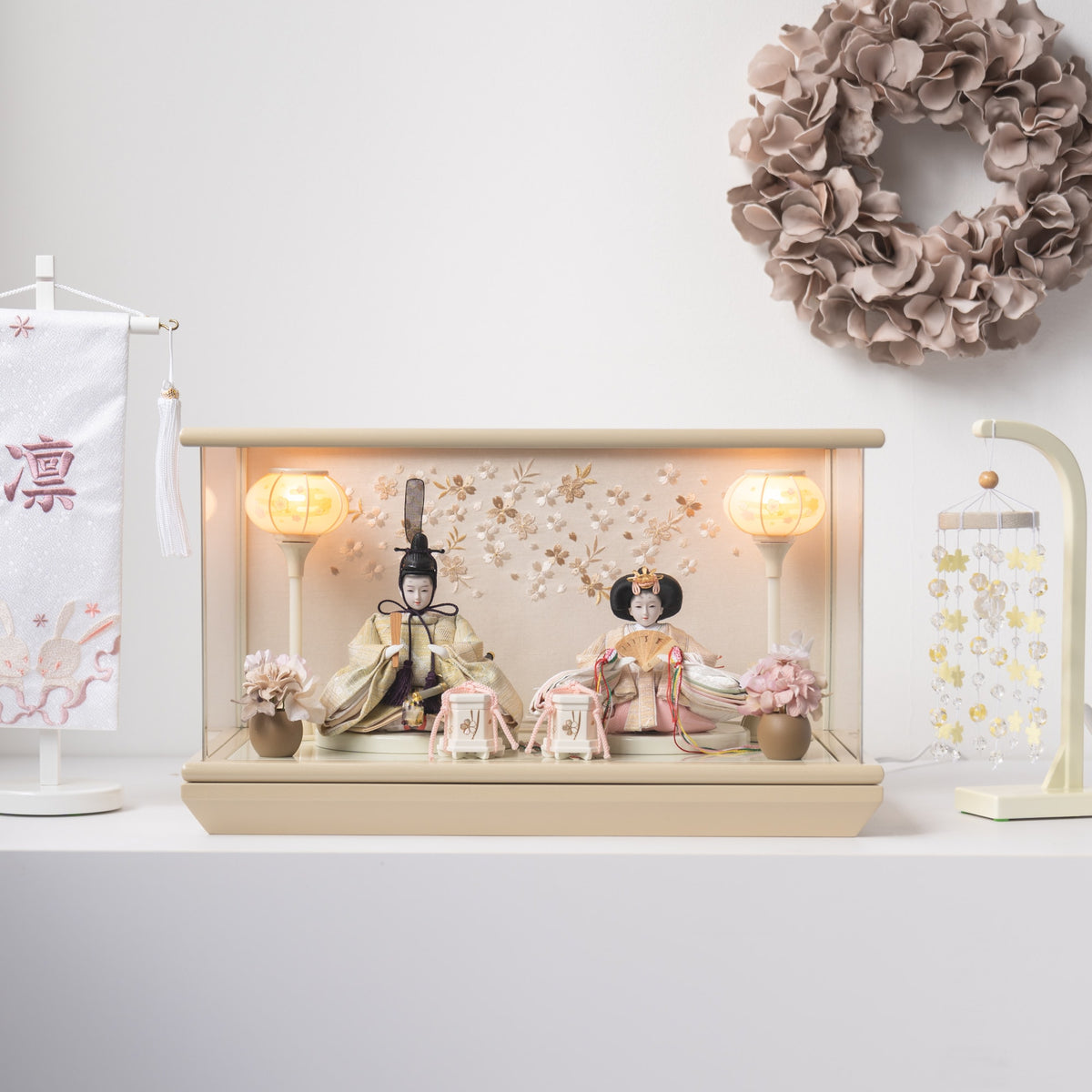 雛人形 貴和 人形ケース ベージュ 吉藤 川島織物