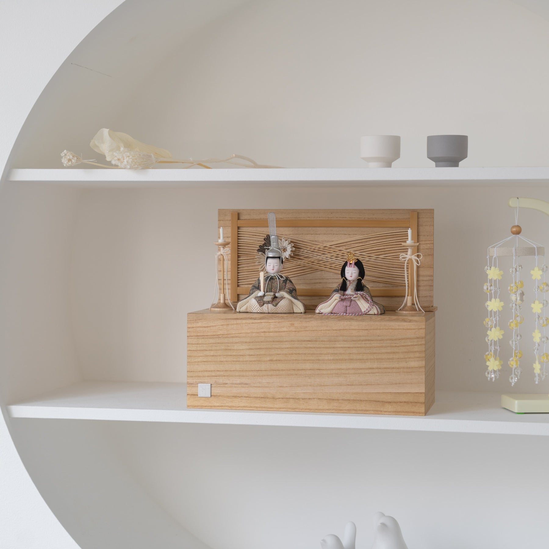 雛人形 こひな収納飾り 竹千筋細工花つまみ 一秀