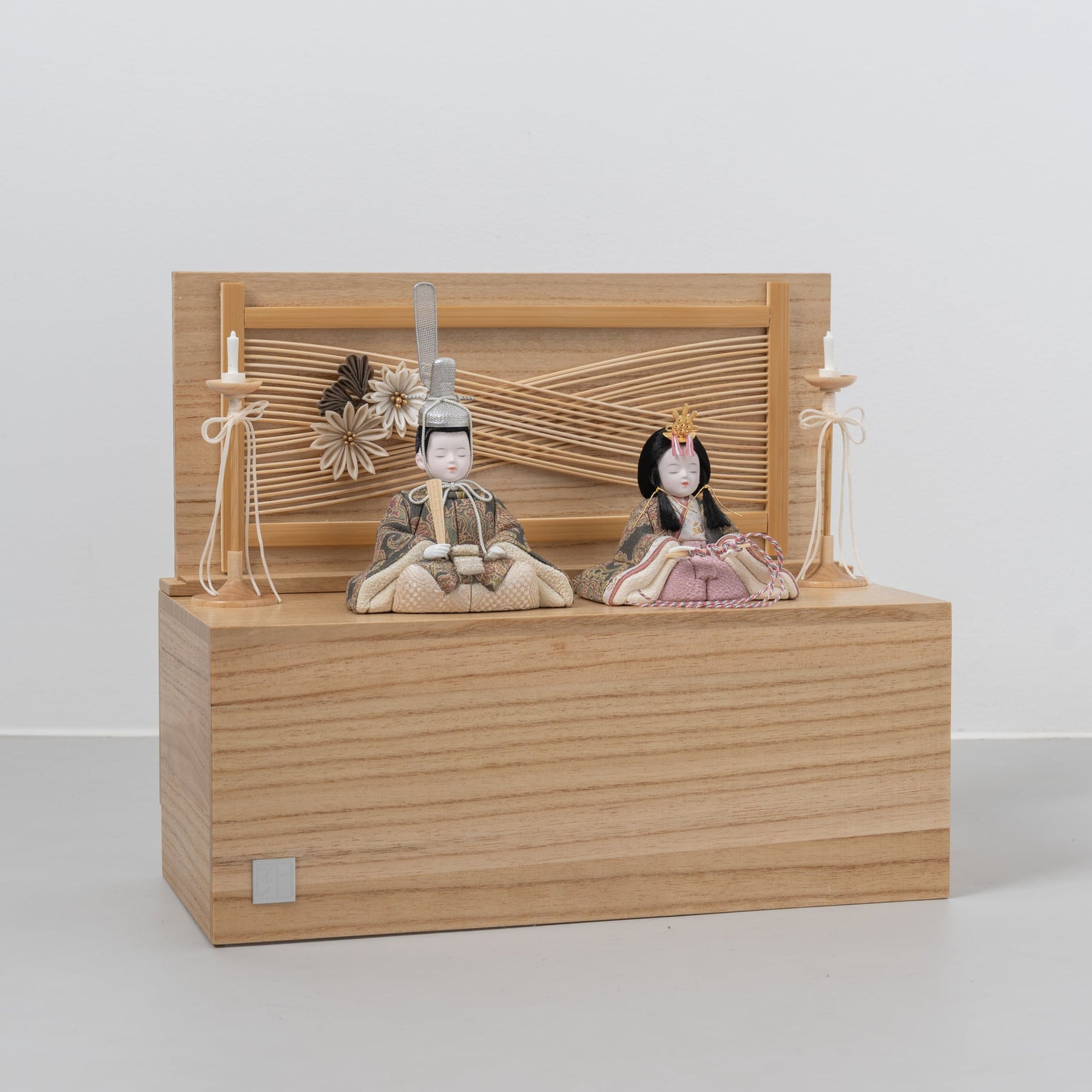 雛人形 こひな収納飾り 竹千筋細工花つまみ 一秀
