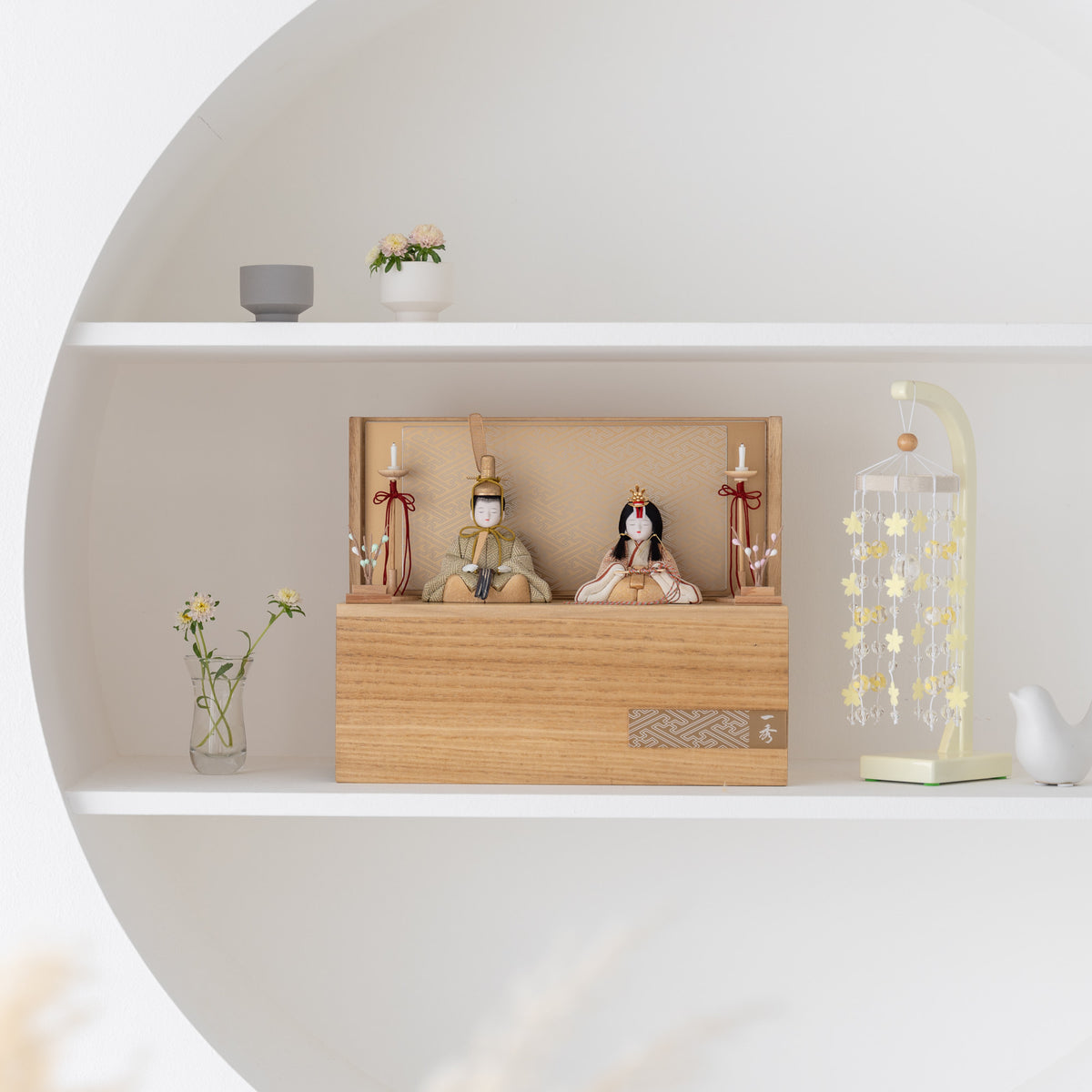 雛人形 こひな収納飾り ゴールド 一秀