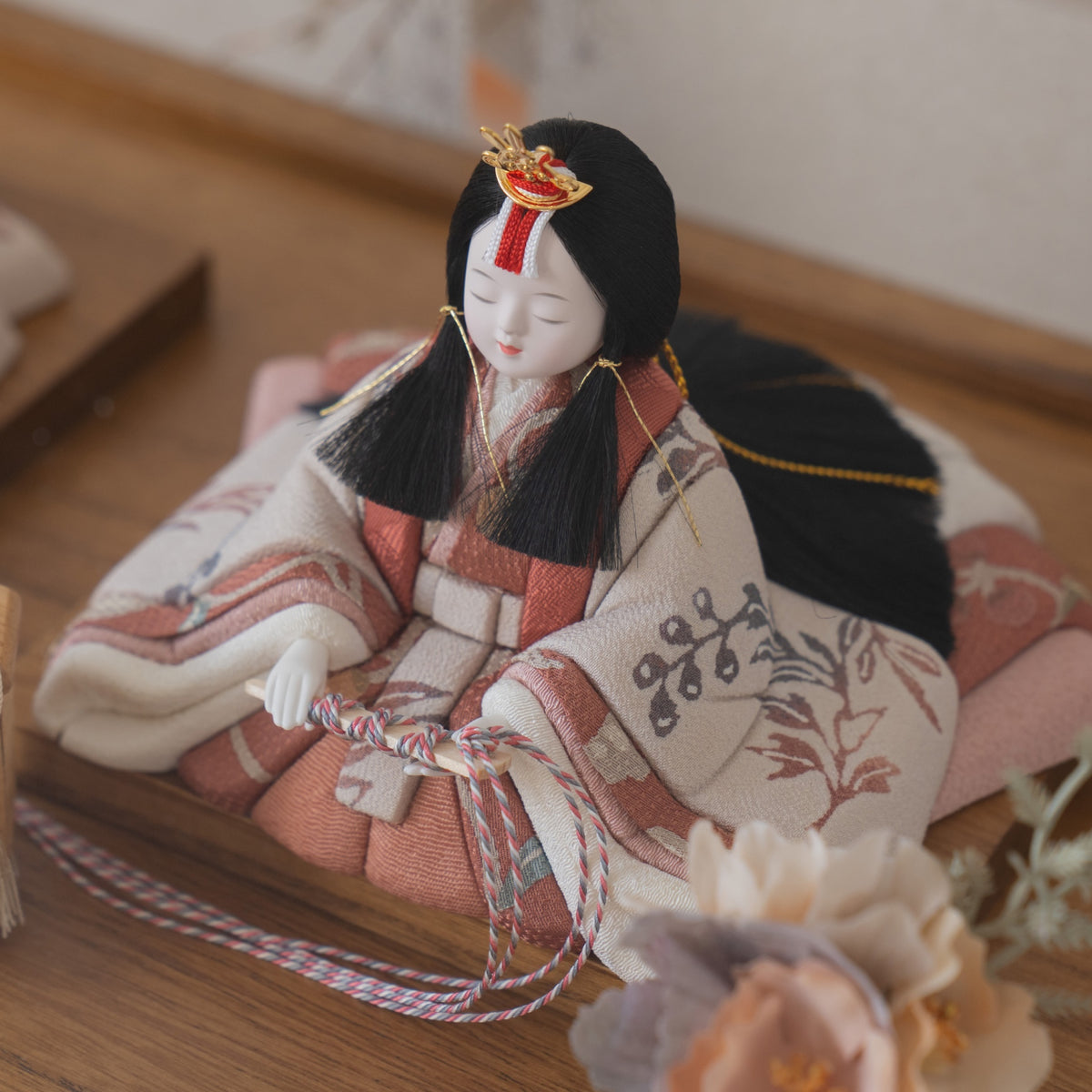 雛人形 透花 木目込み ケース飾り 茶 一秀 209