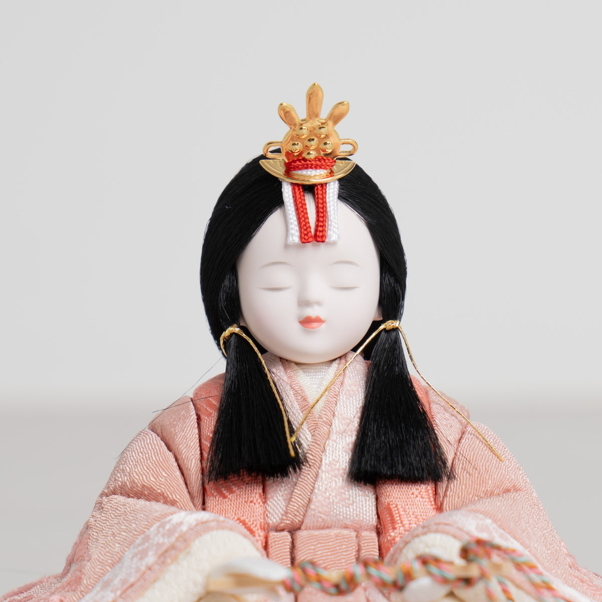 雛人形 清花 木目込み ケース飾り 白木ブラウン 一秀 121