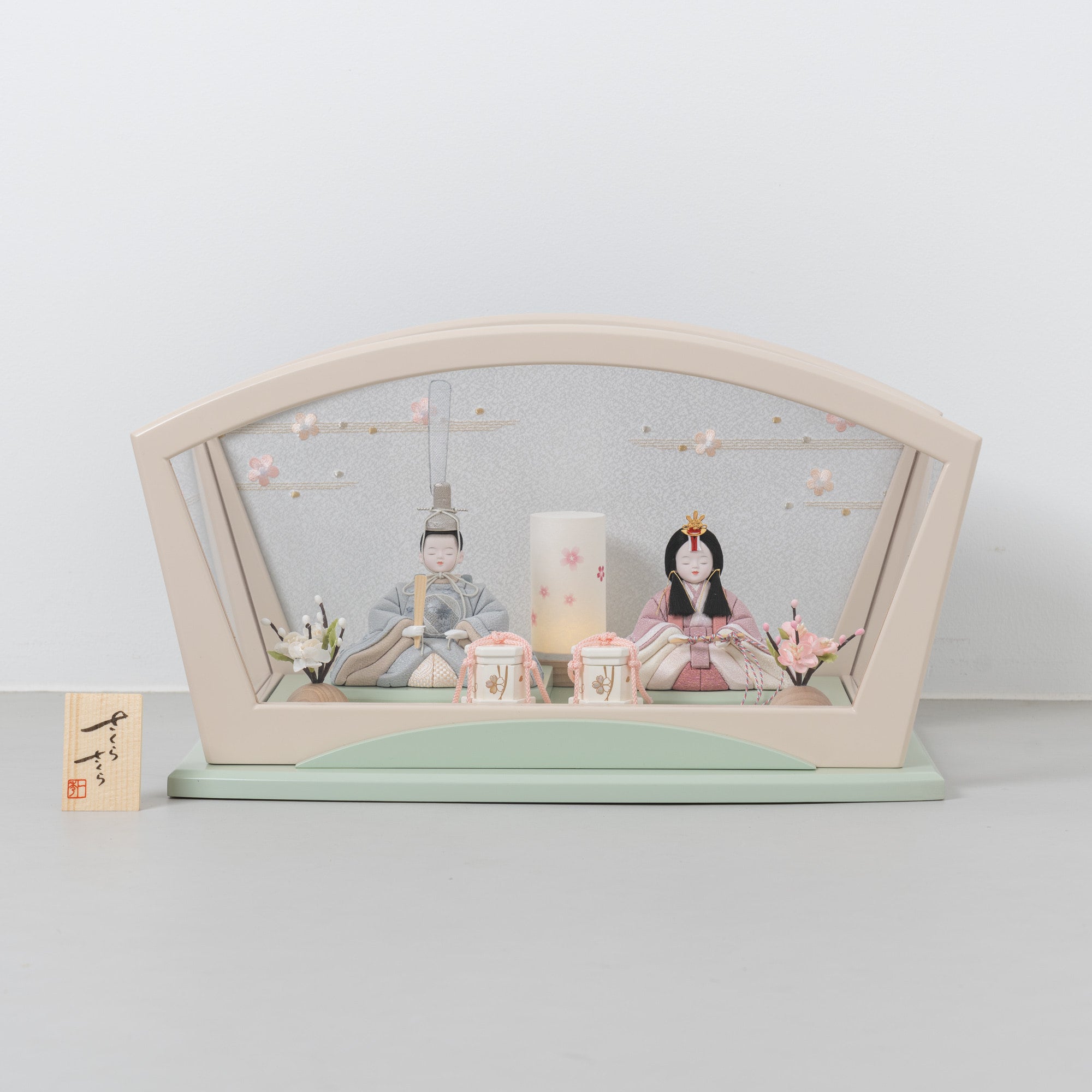 雛人形 紬 人形ケース ミントブルー 一秀 C118-8