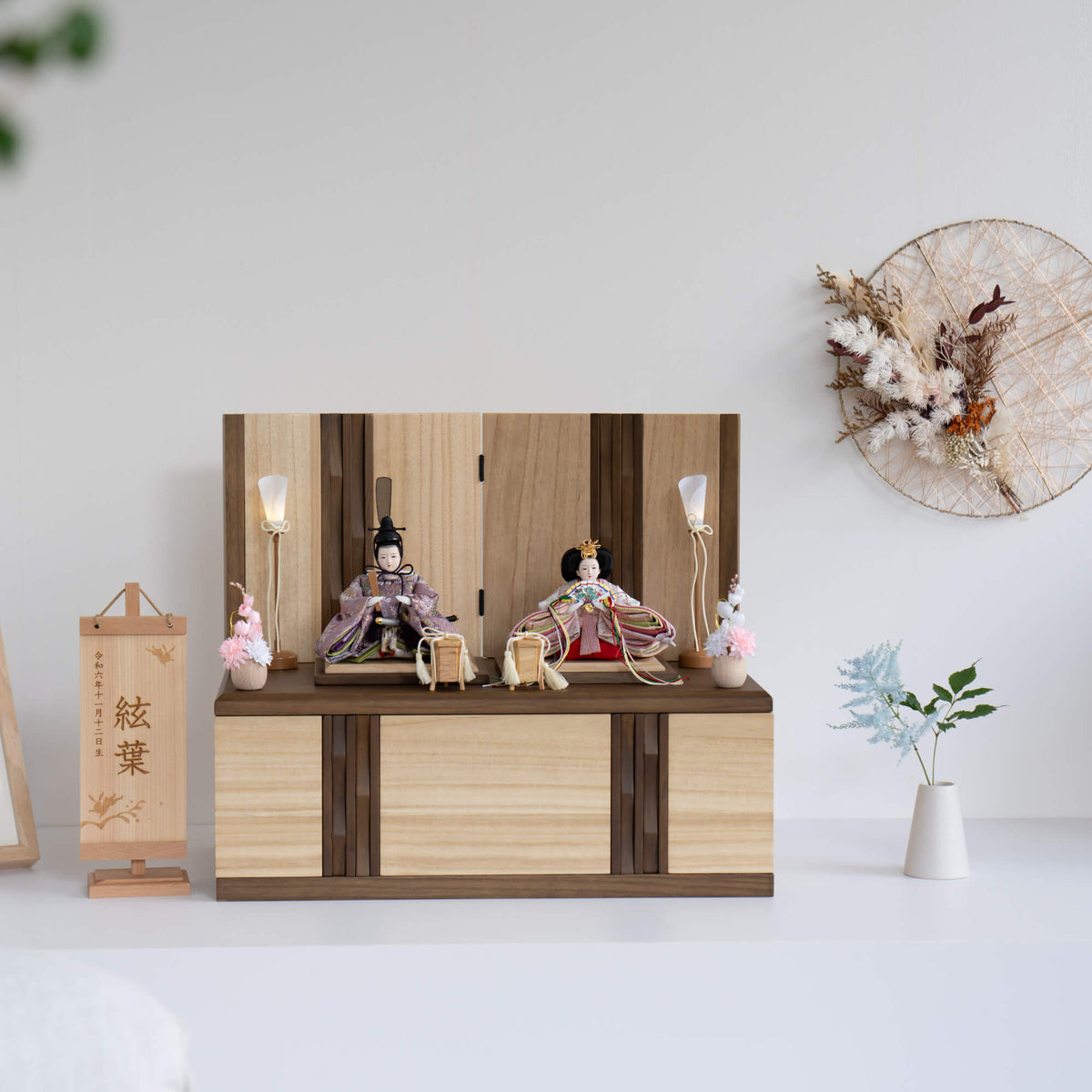 雛人形 琴 収納飾り ブラウン 吉藤作13