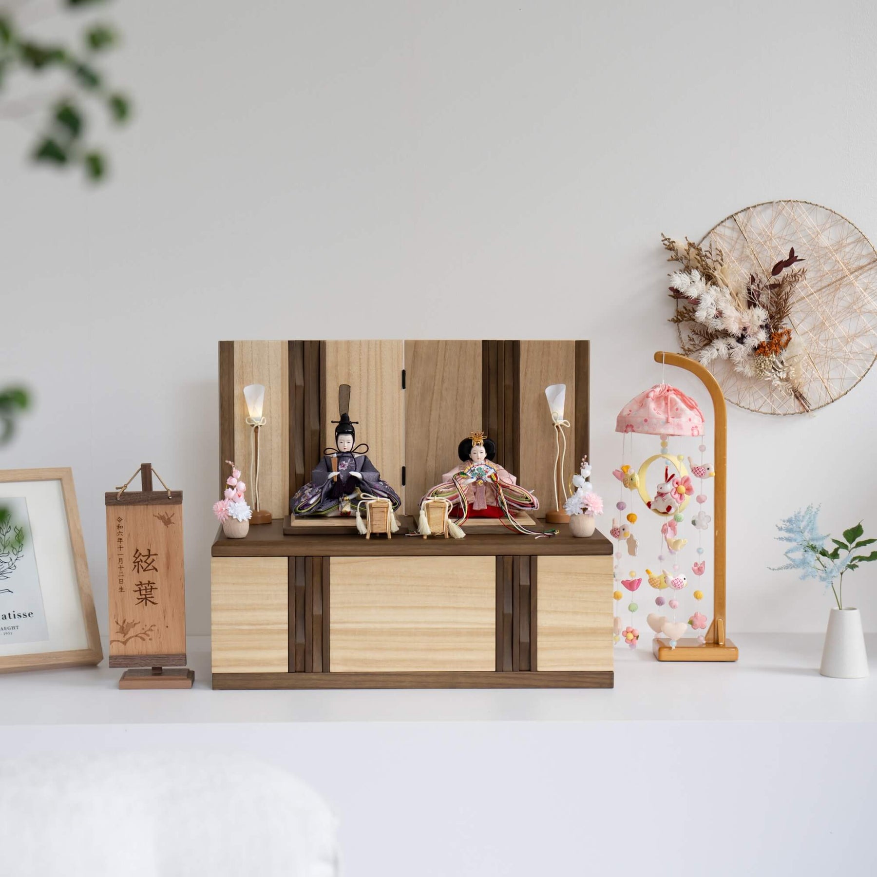 雛人形 琴 収納飾り ブラウン 吉藤作18