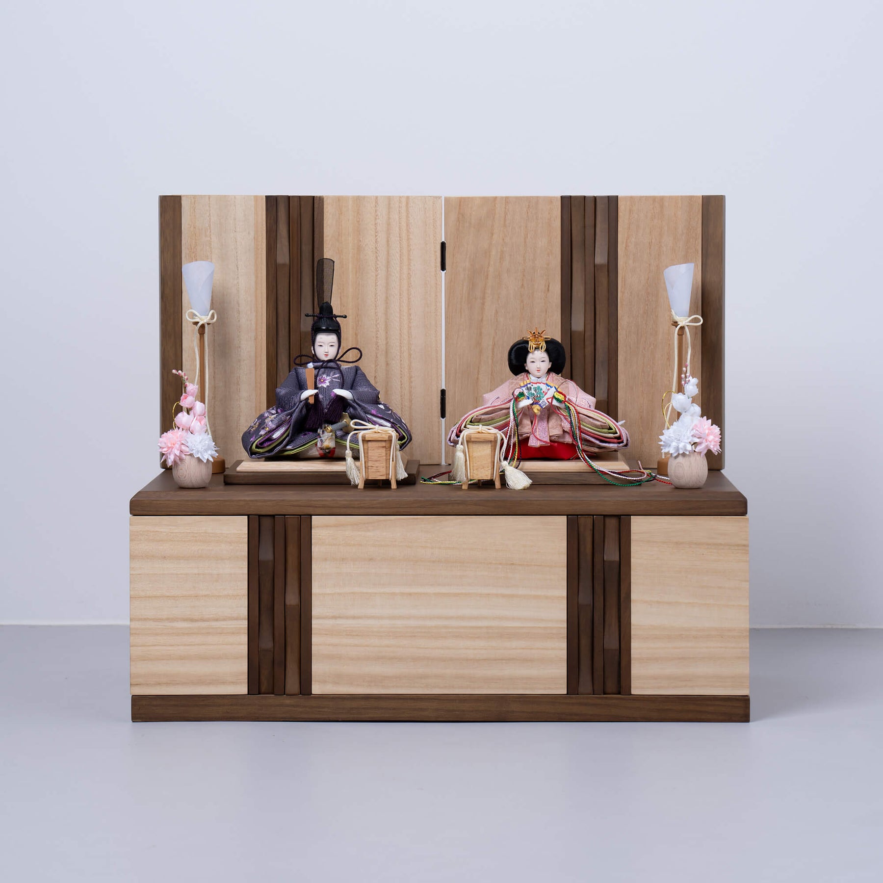 雛人形 琴 収納飾り ブラウン 吉藤作18
