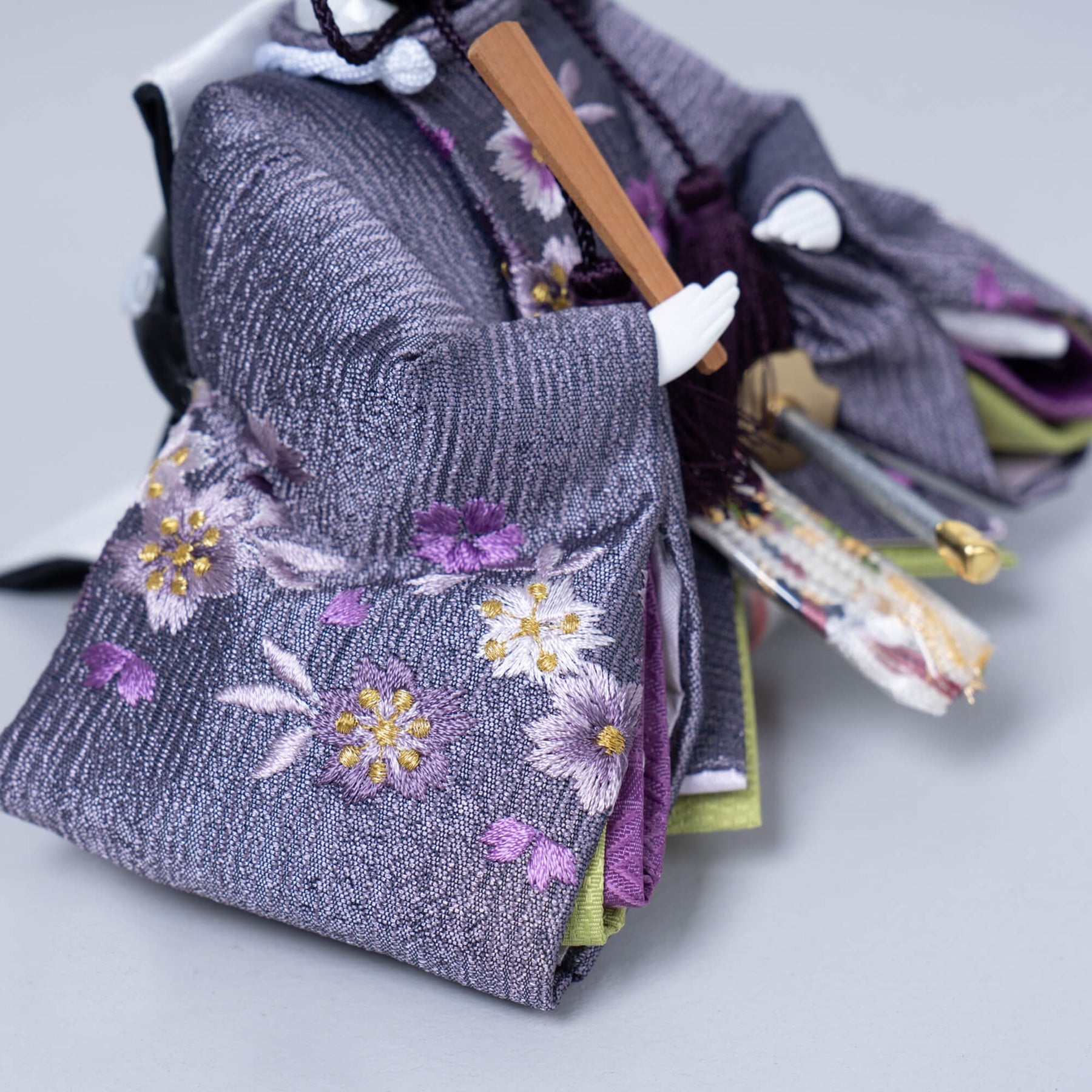 雛人形 琴 収納飾り ブラウン 吉藤作18