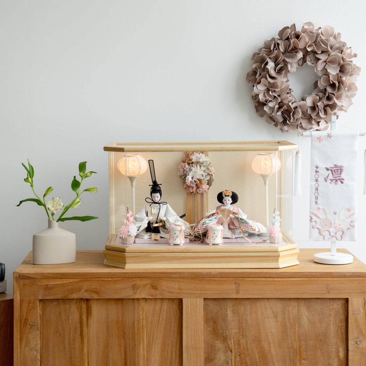 雛人形 かのん 人形ケース 吉藤作 桜刺繍