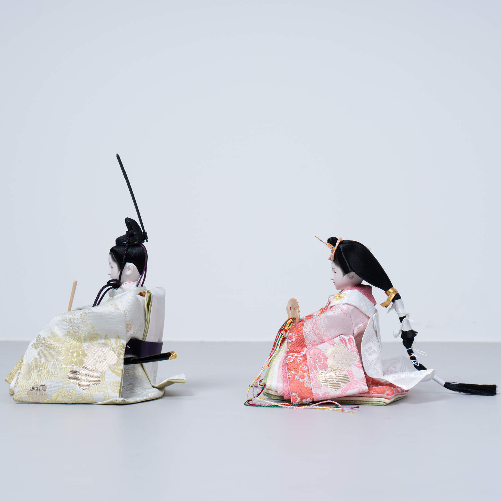 雛人形 花詩 人形ケース 吉徳大光 薄緑ピンク刺繍