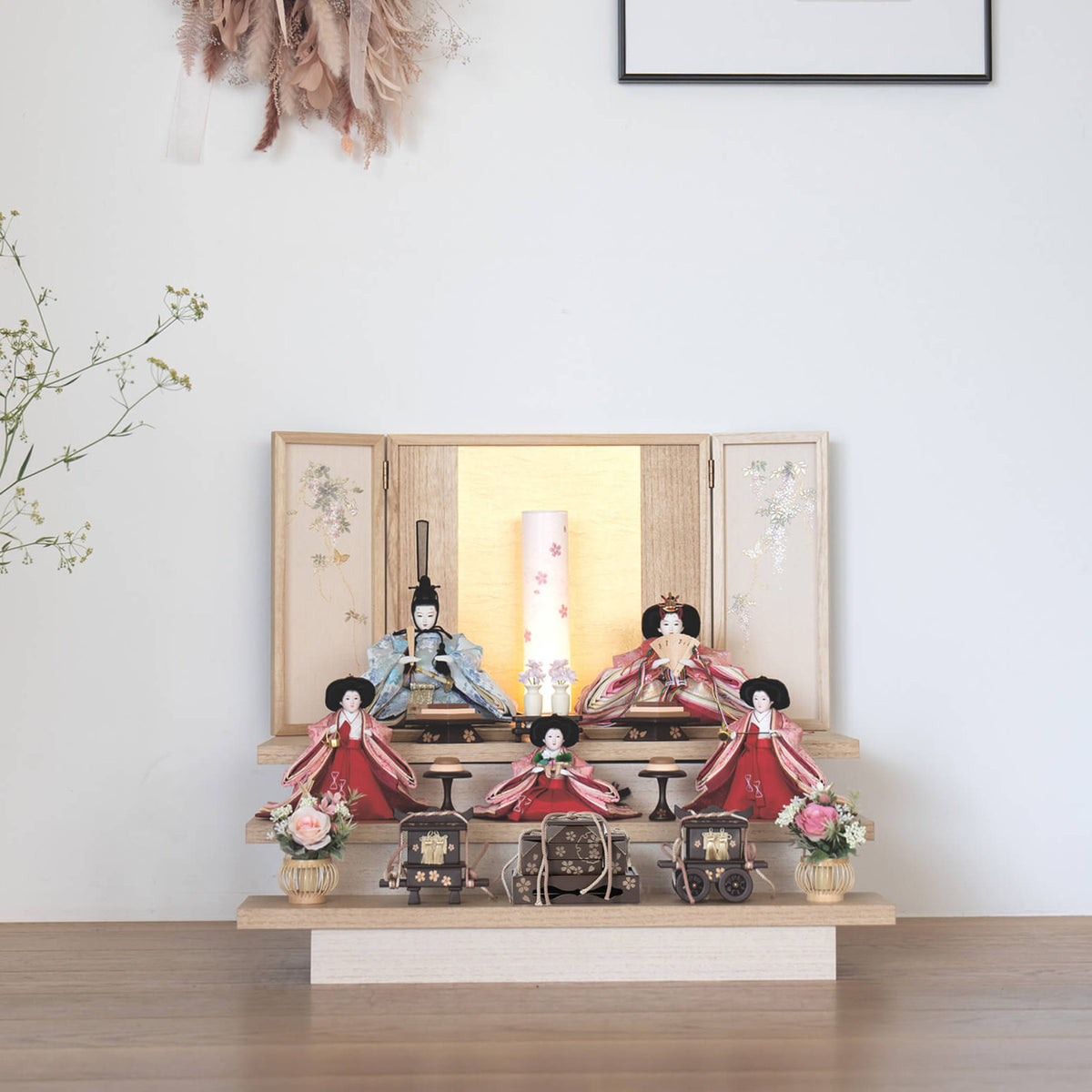 雛人形 弥音三段飾り ナチュラルアイボリー