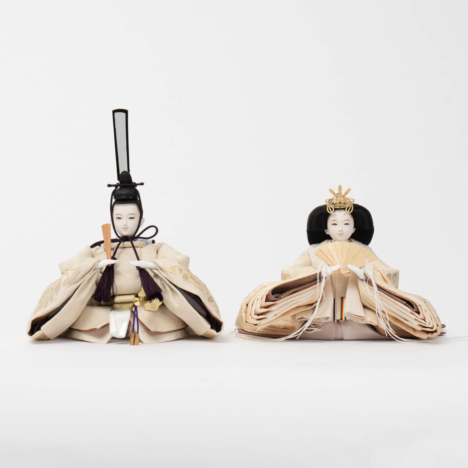 雛人形 凪彩収納飾り ナチュラル 平安道翠 正絹帯地ベージュ