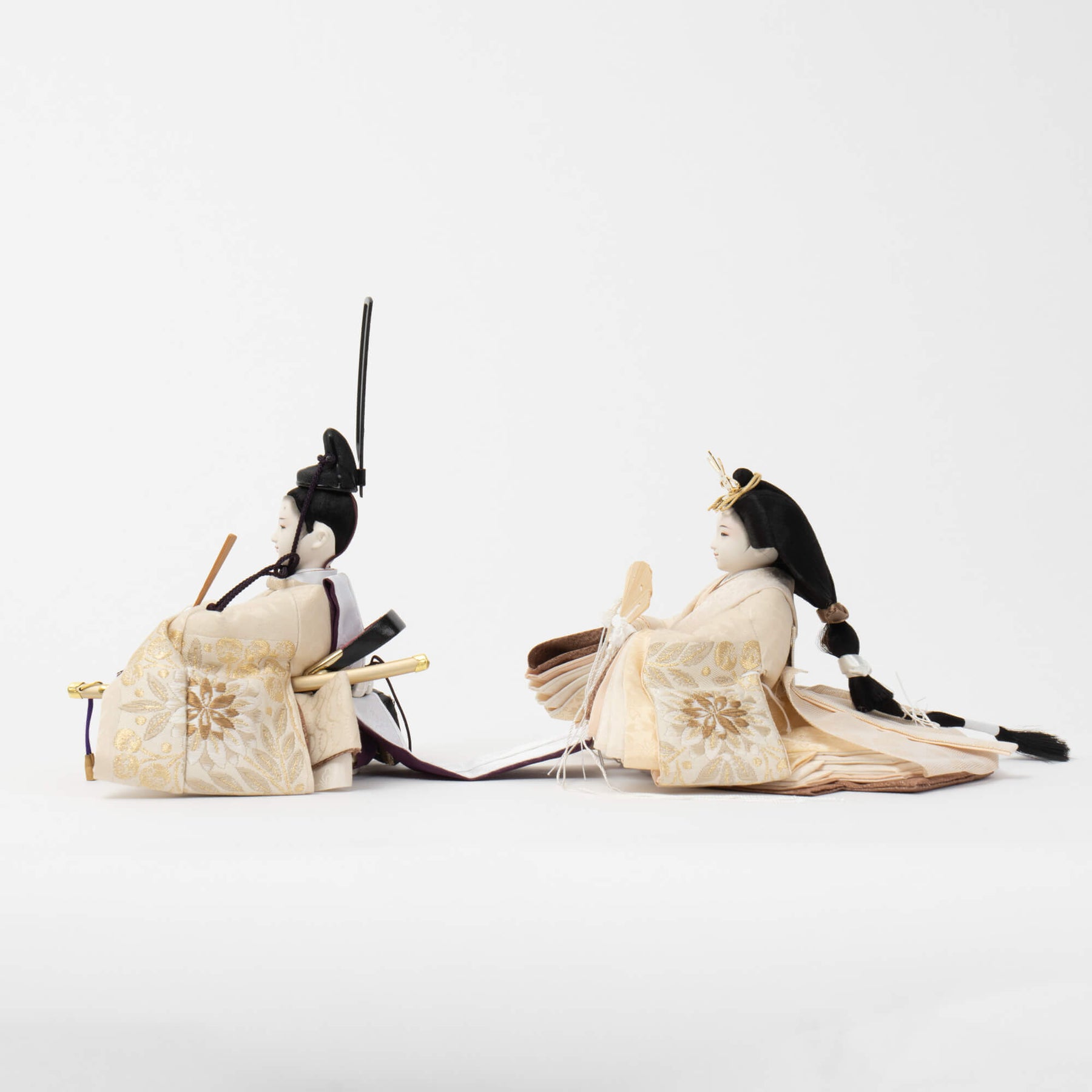 雛人形 凪彩収納飾り ナチュラル 平安道翠 正絹帯地ベージュ