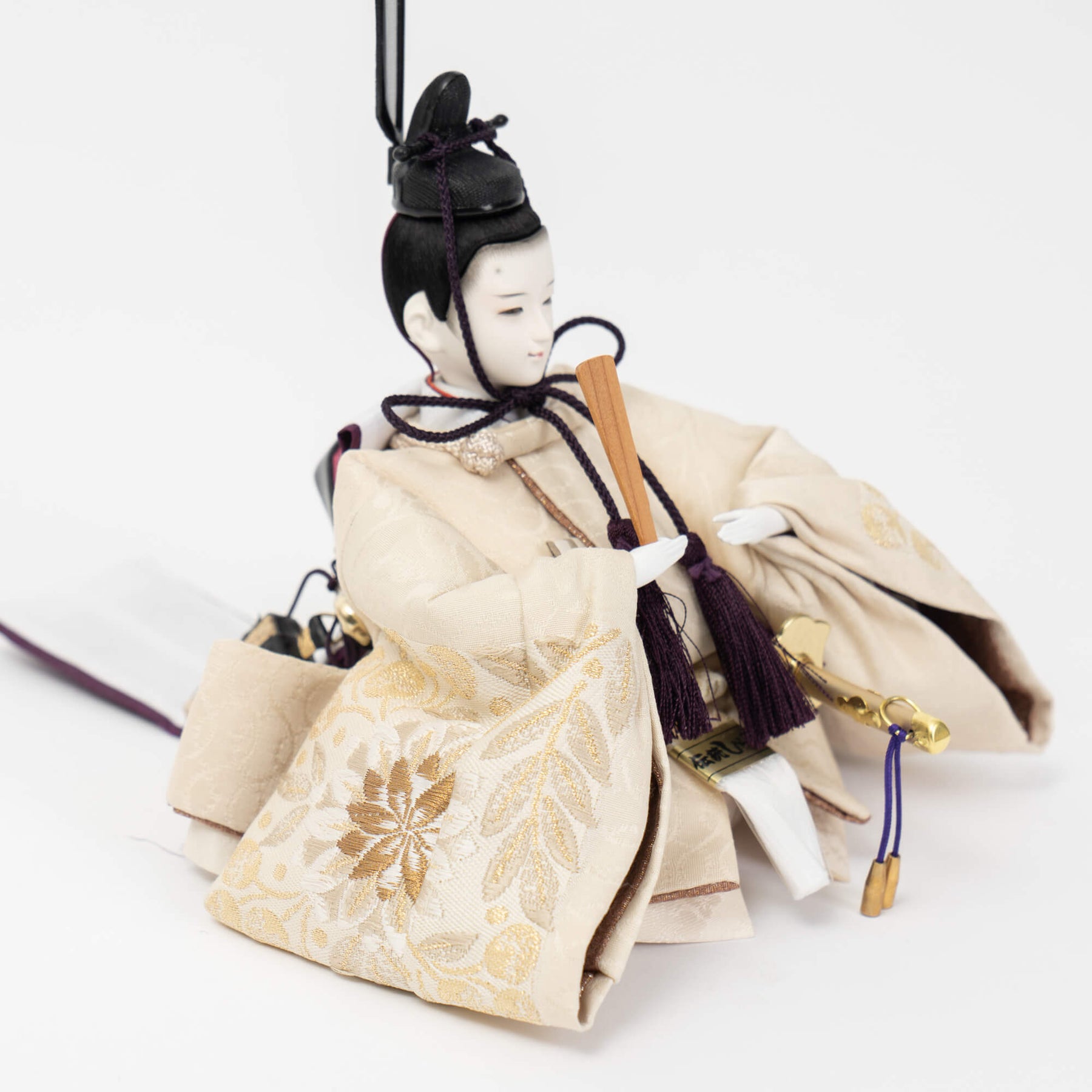 雛人形 凪彩収納飾り ナチュラル 平安道翠 正絹帯地ベージュ