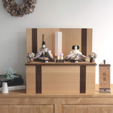 雛人形 凪彩収納飾り ナチュラル 平安道翠ライトグレー刺繍