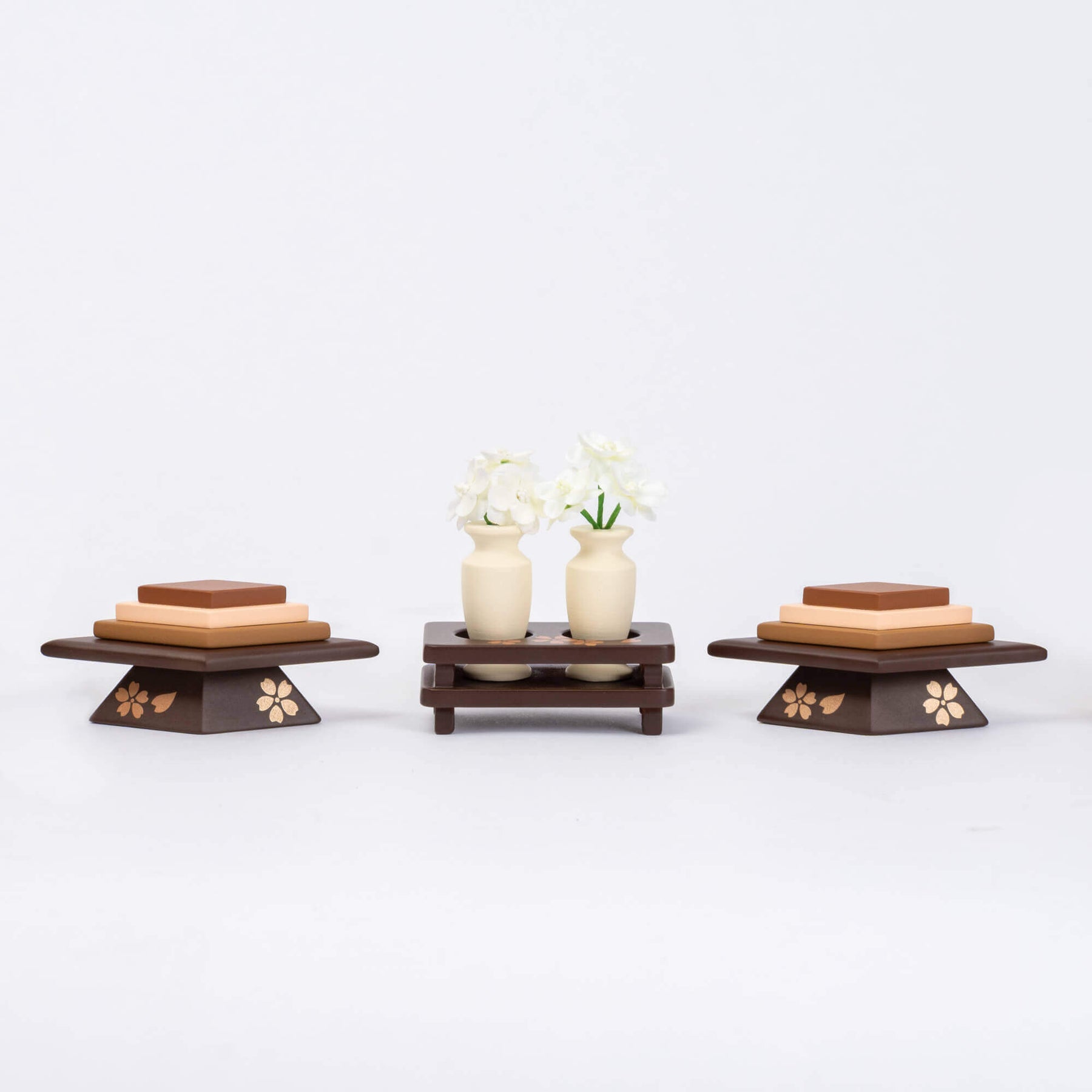 雛人形 凪彩収納飾り グレー 平安道翠 正絹草木染