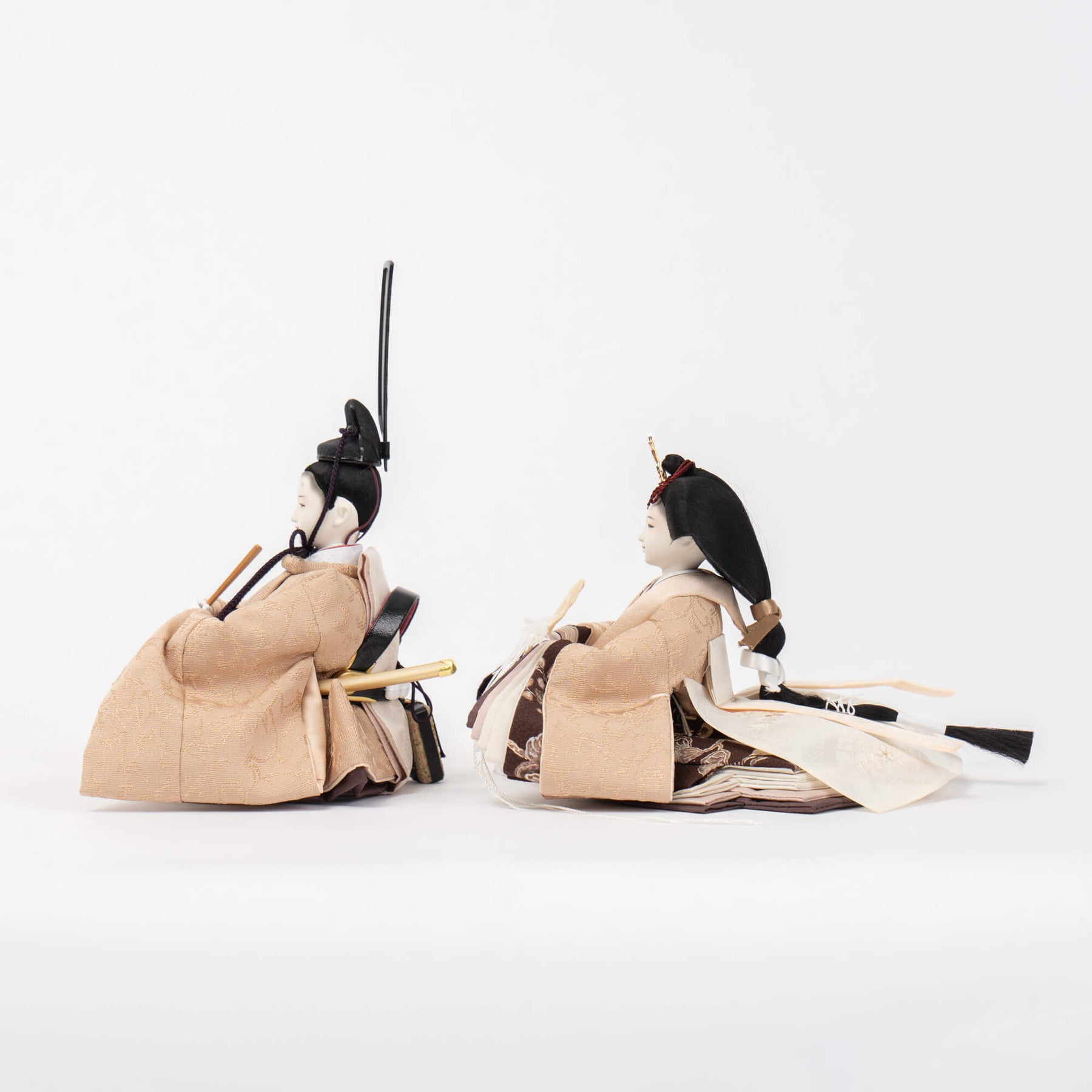 雛人形 凪彩収納飾り グレー 平安道翠 正絹草木染