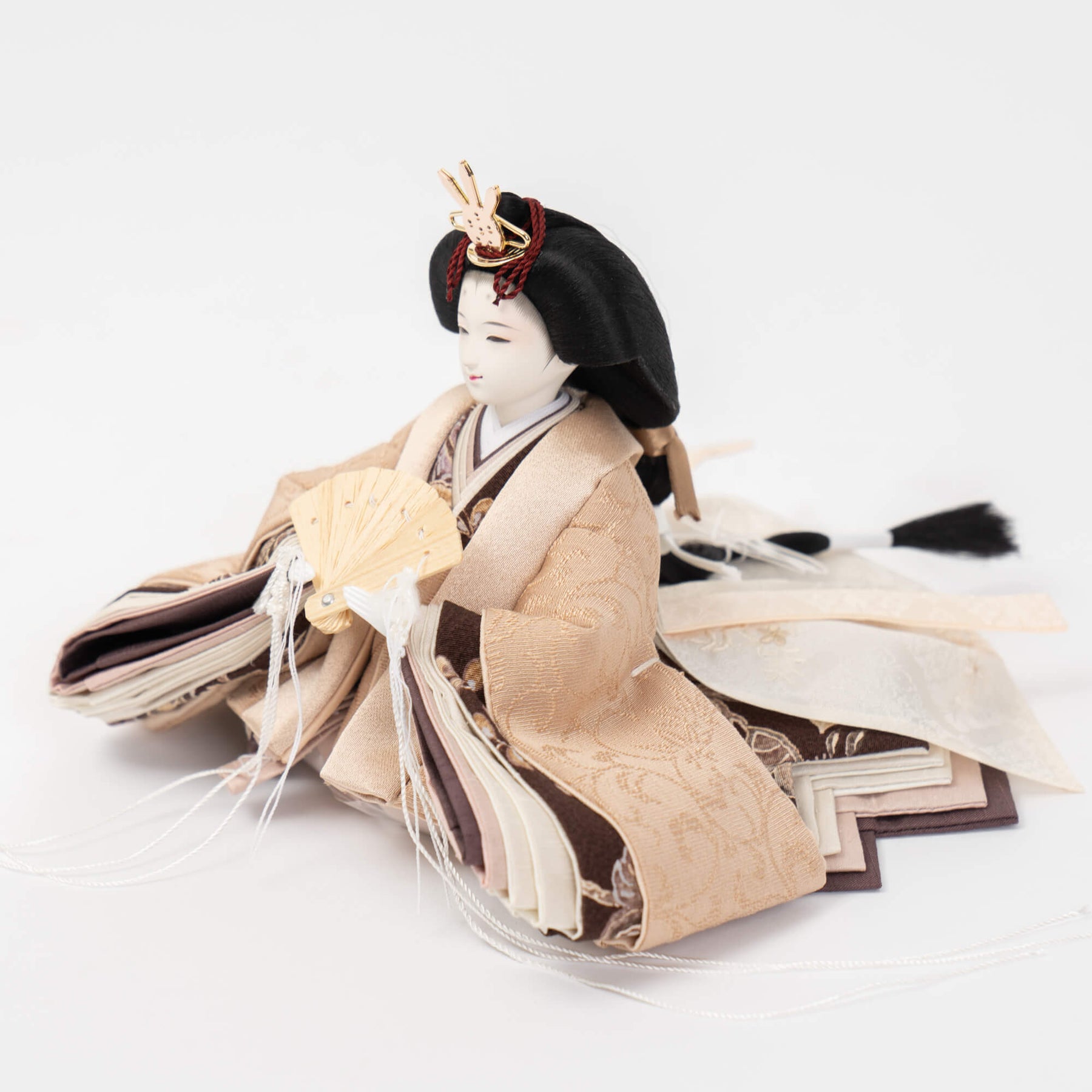 雛人形 凪彩収納飾り グレー 平安道翠 正絹草木染