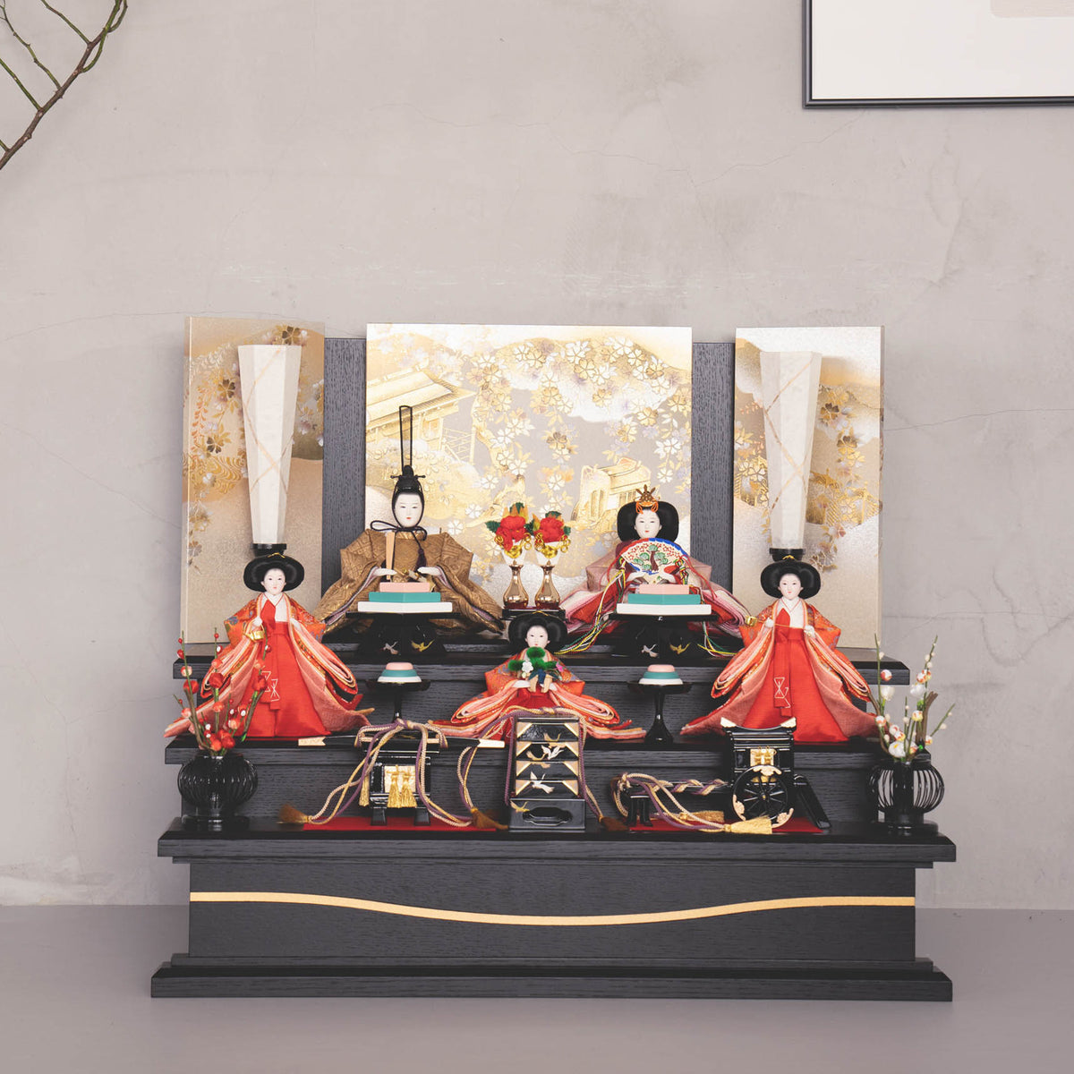 雛人形 凛皇三段飾り 黒