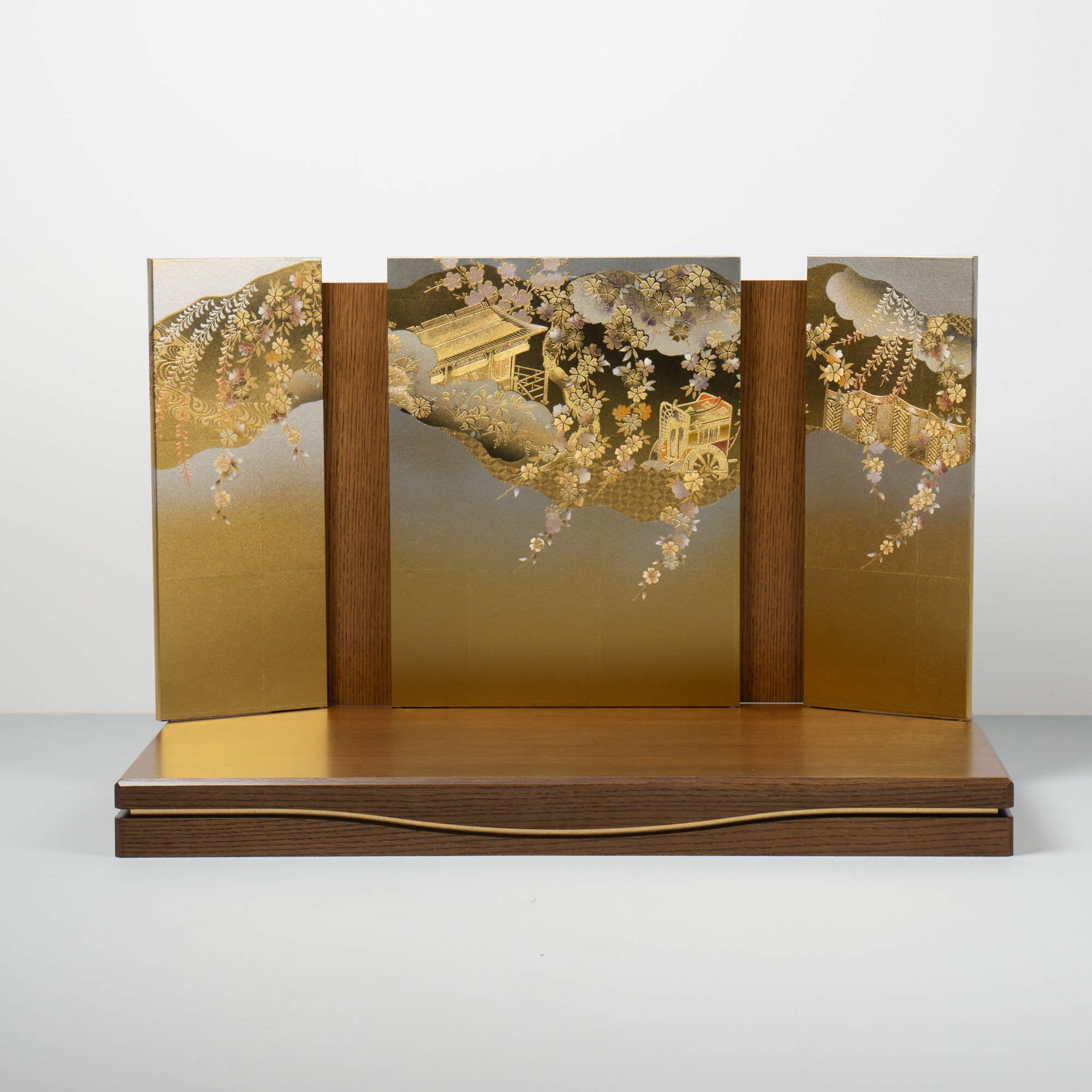 雛人形 凛皇平飾り 木目茶 吉徳大光 正絹西陣織 〆切染