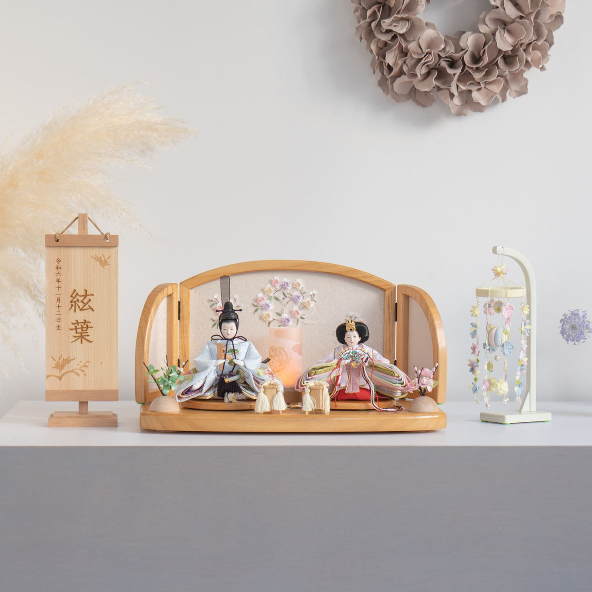 雛人形 こずえ平飾り Lオーク ブルー