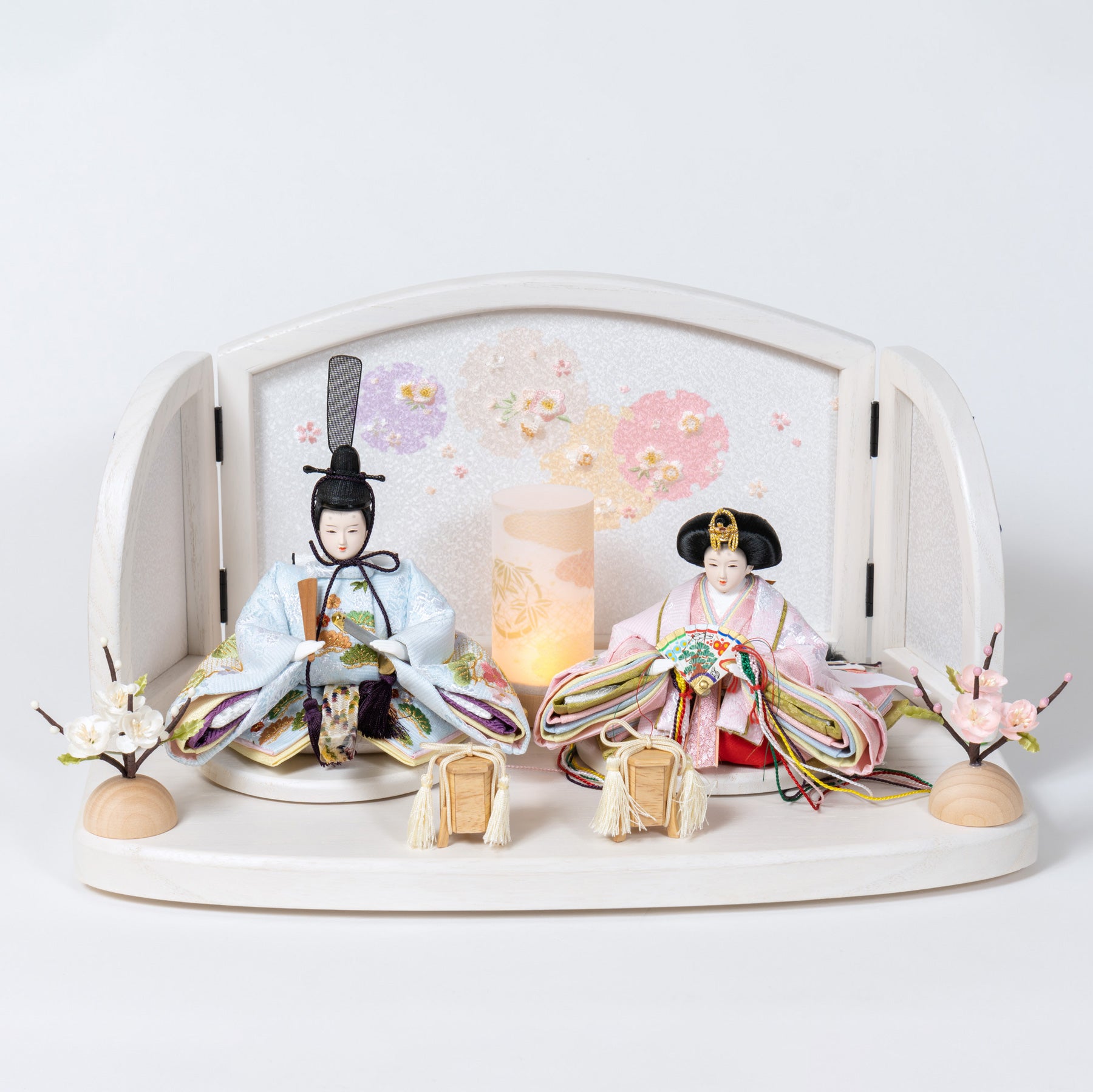 雛人形 こずえ平飾り 白 ブルー