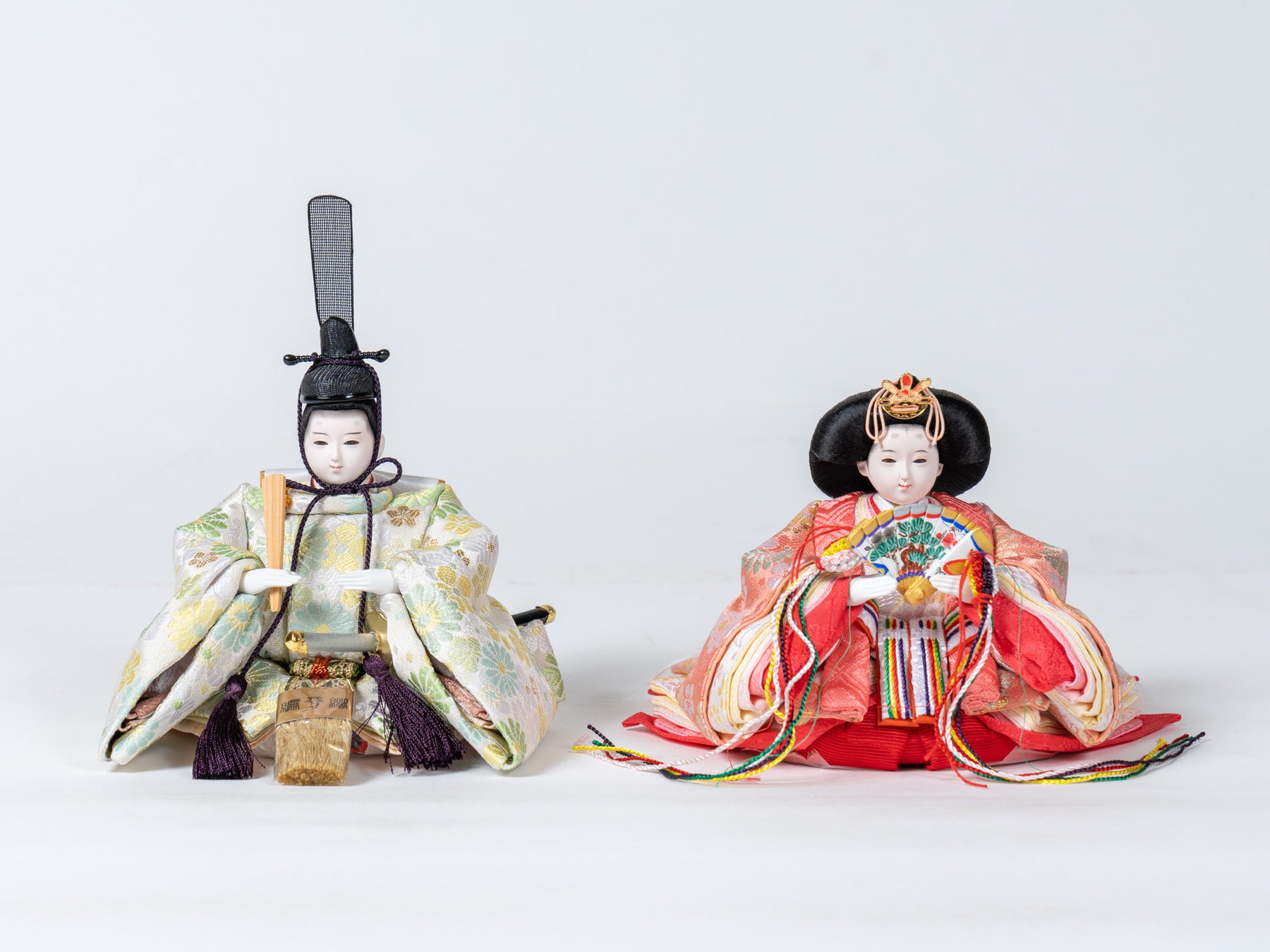 雛人形 胡白収納飾り 白 若菜色