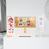 雛人形 胡白収納飾り 白 若菜色