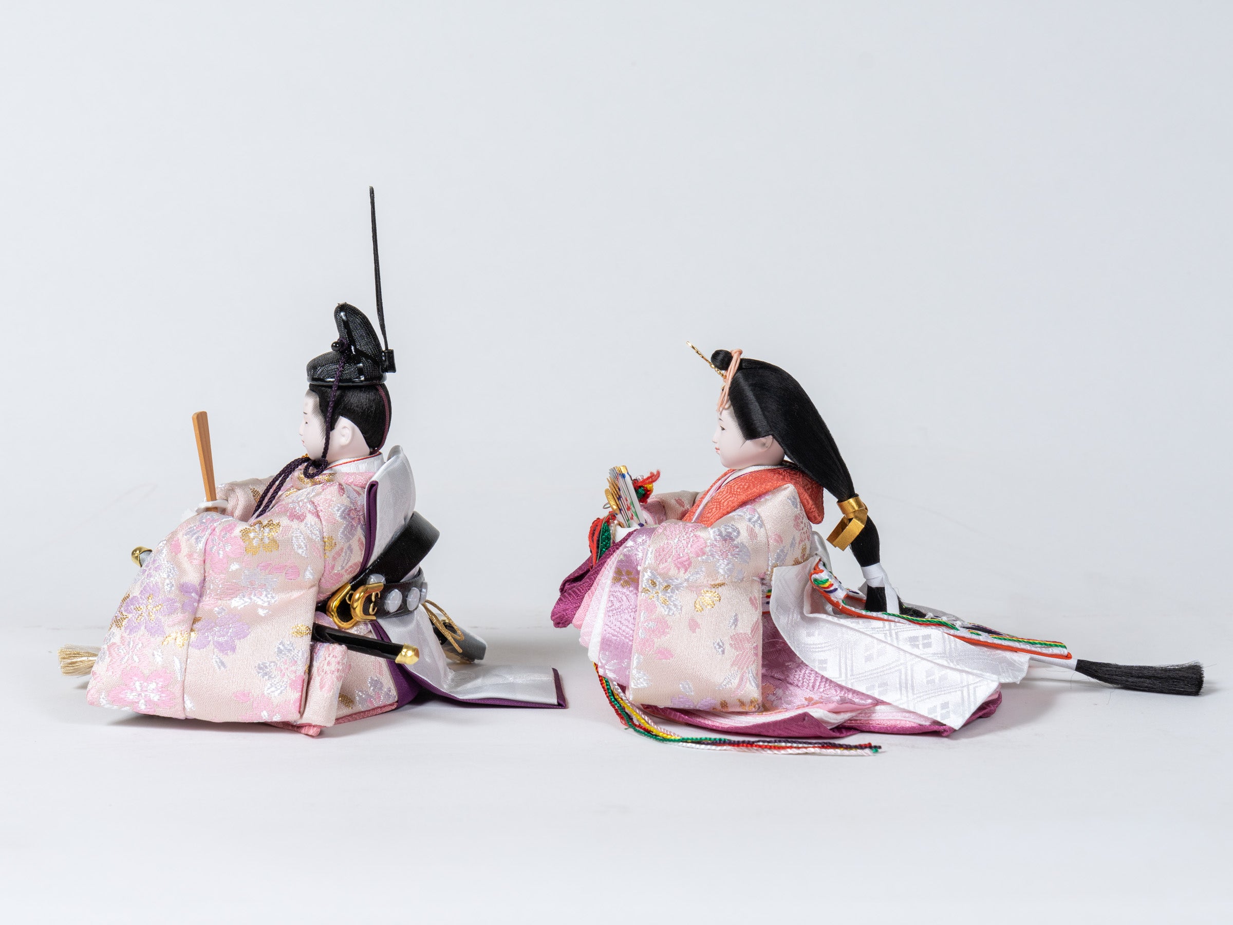 雛人形 胡白収納飾り 白 桃色