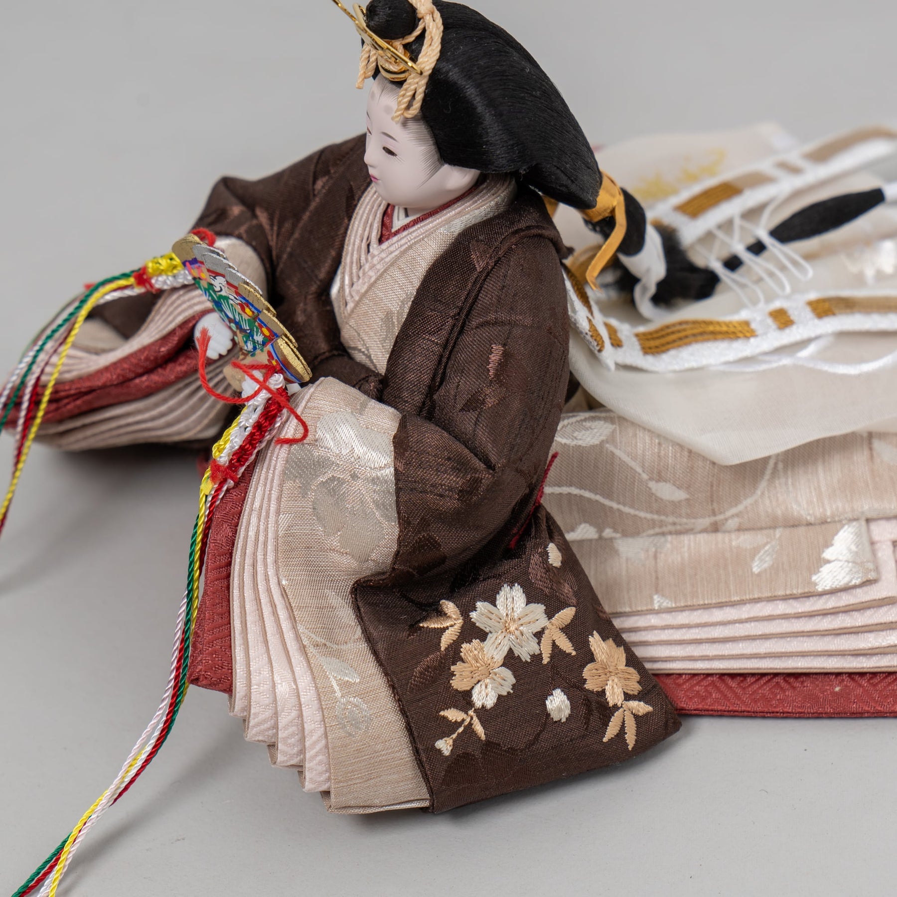 雛人形 わかば平飾り 木目茶 柴田家千代82I