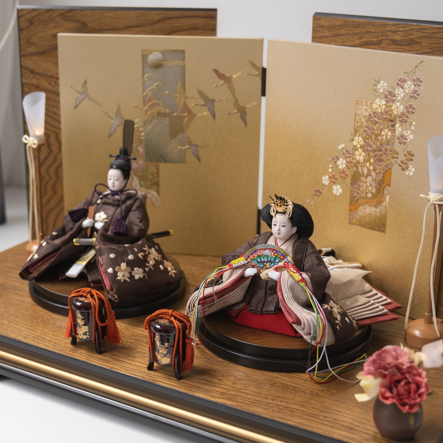 雛人形 わかば平飾り 木目茶 柴田家千代82I