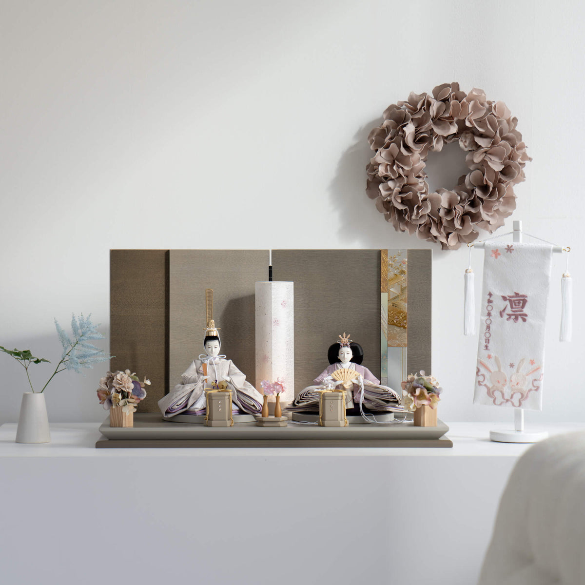 雛人形 清香平飾り グレー 吉藤作