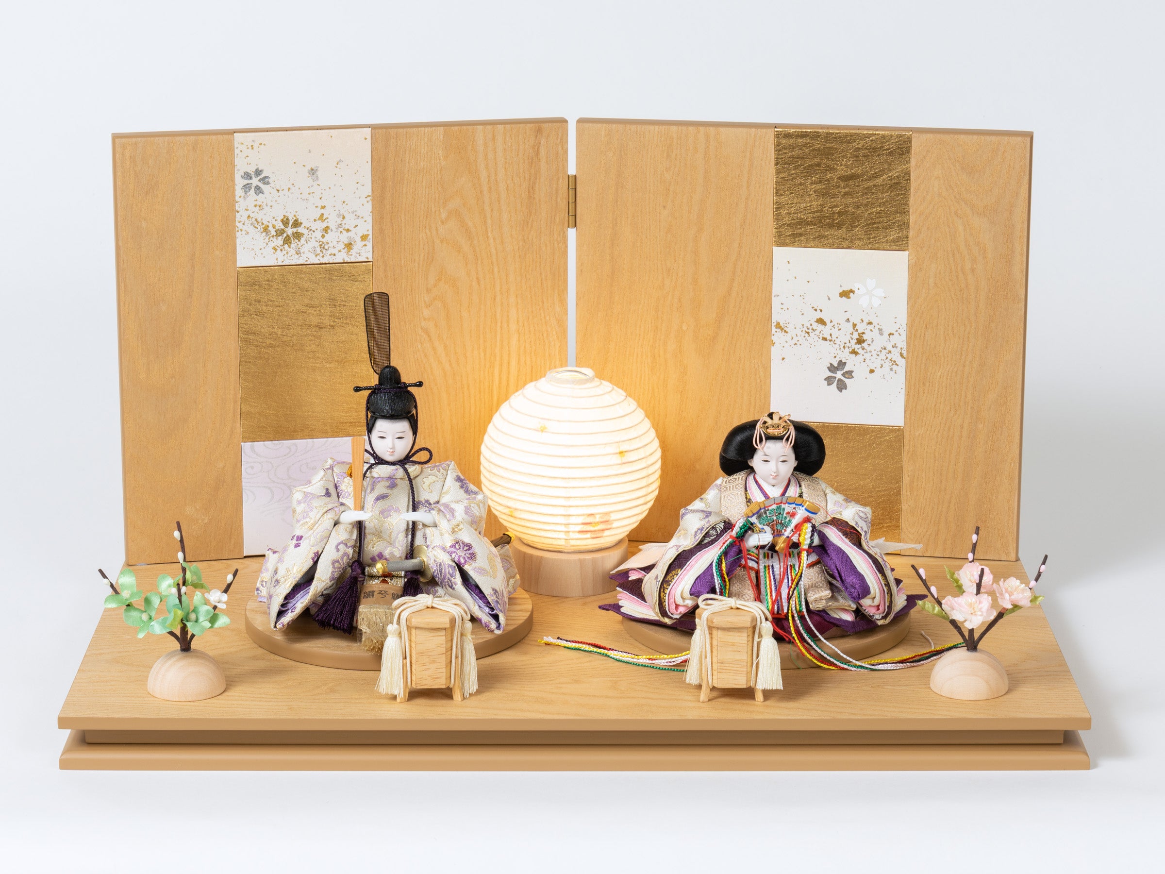雛人形 凛平飾り 薄茶 ベージュ