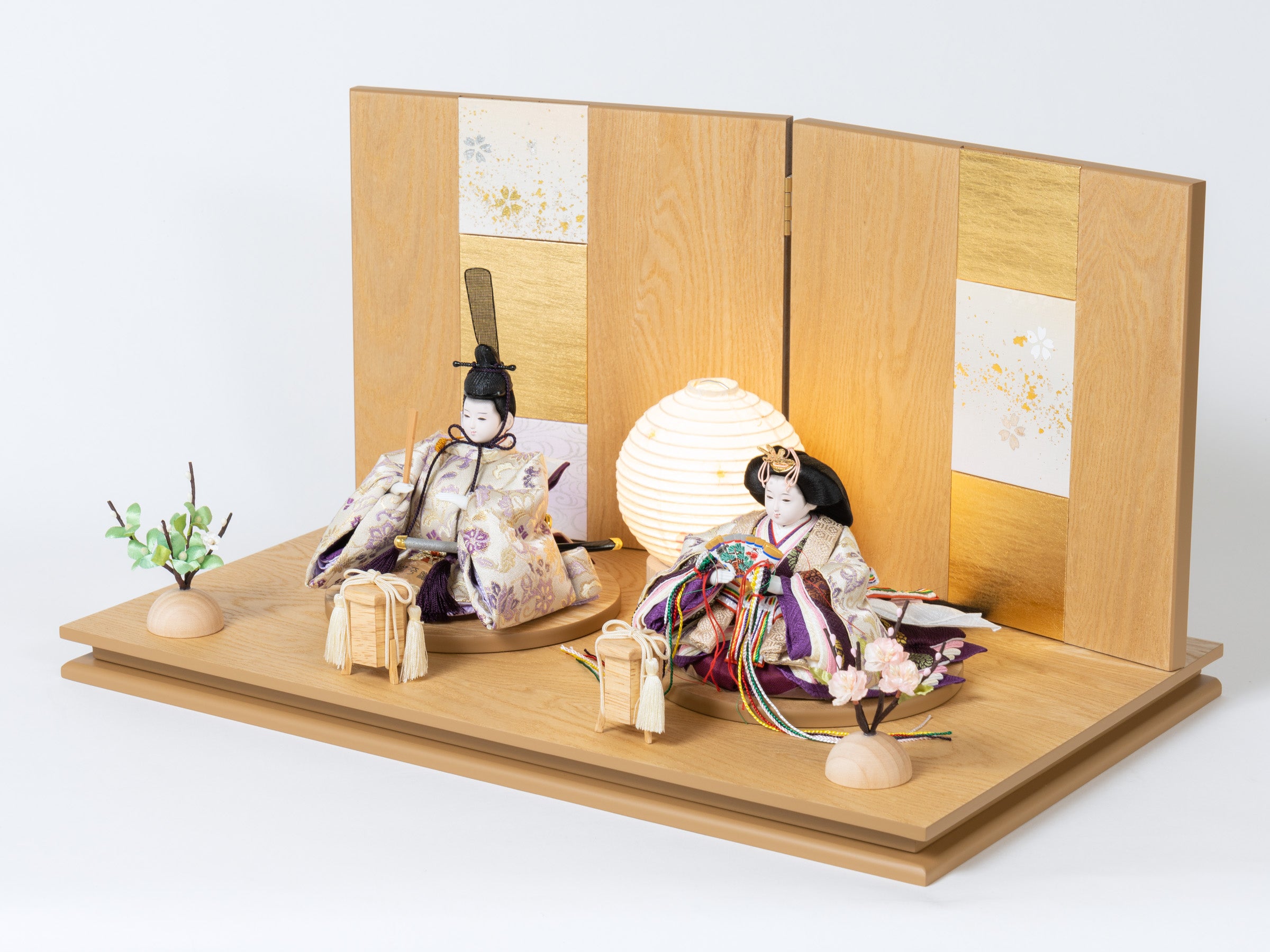 雛人形 凛平飾り 薄茶 ベージュ