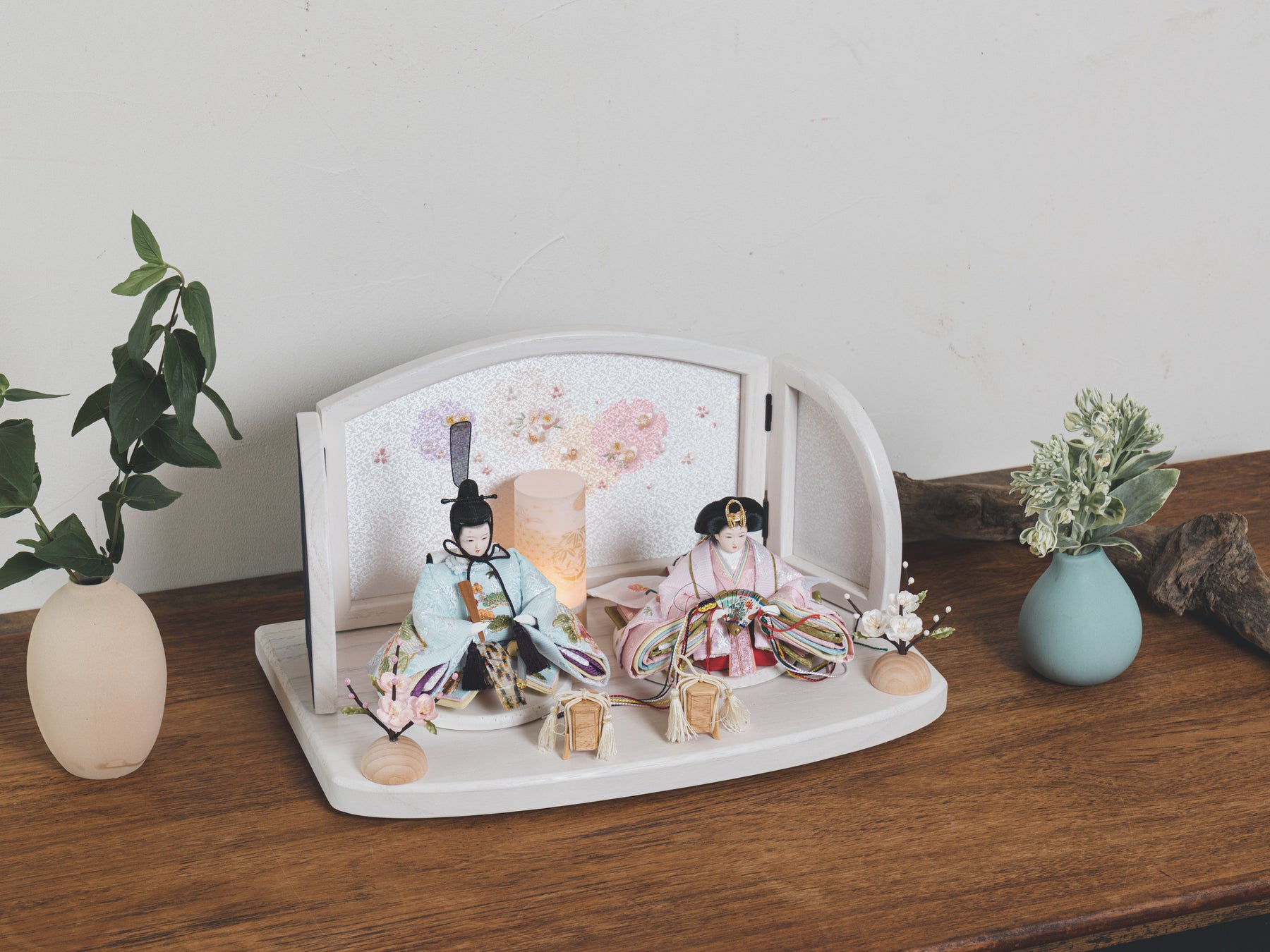 雛人形 こずえ平飾り 白 ブルー