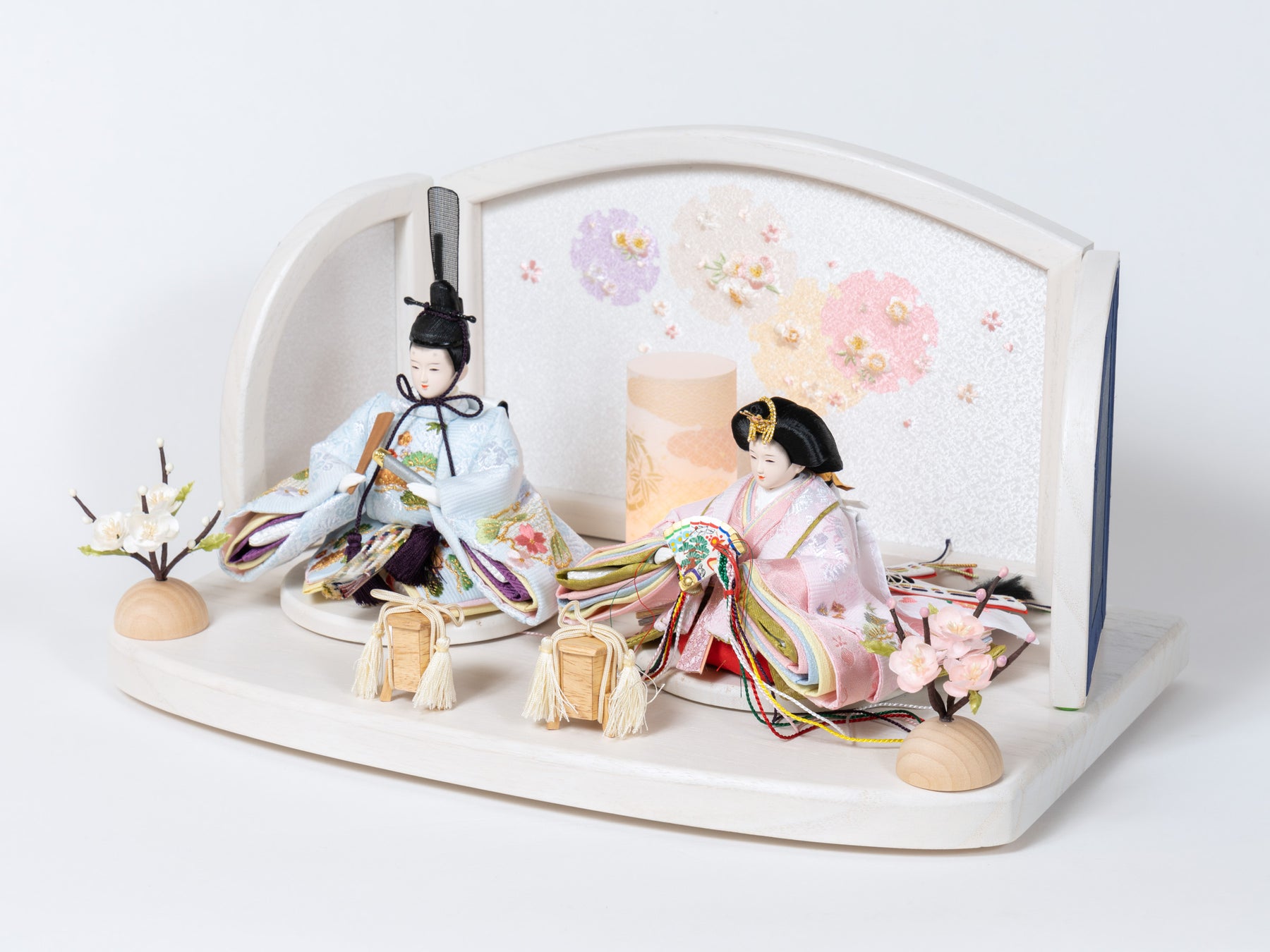 雛人形 こずえ平飾り 白 ブルー