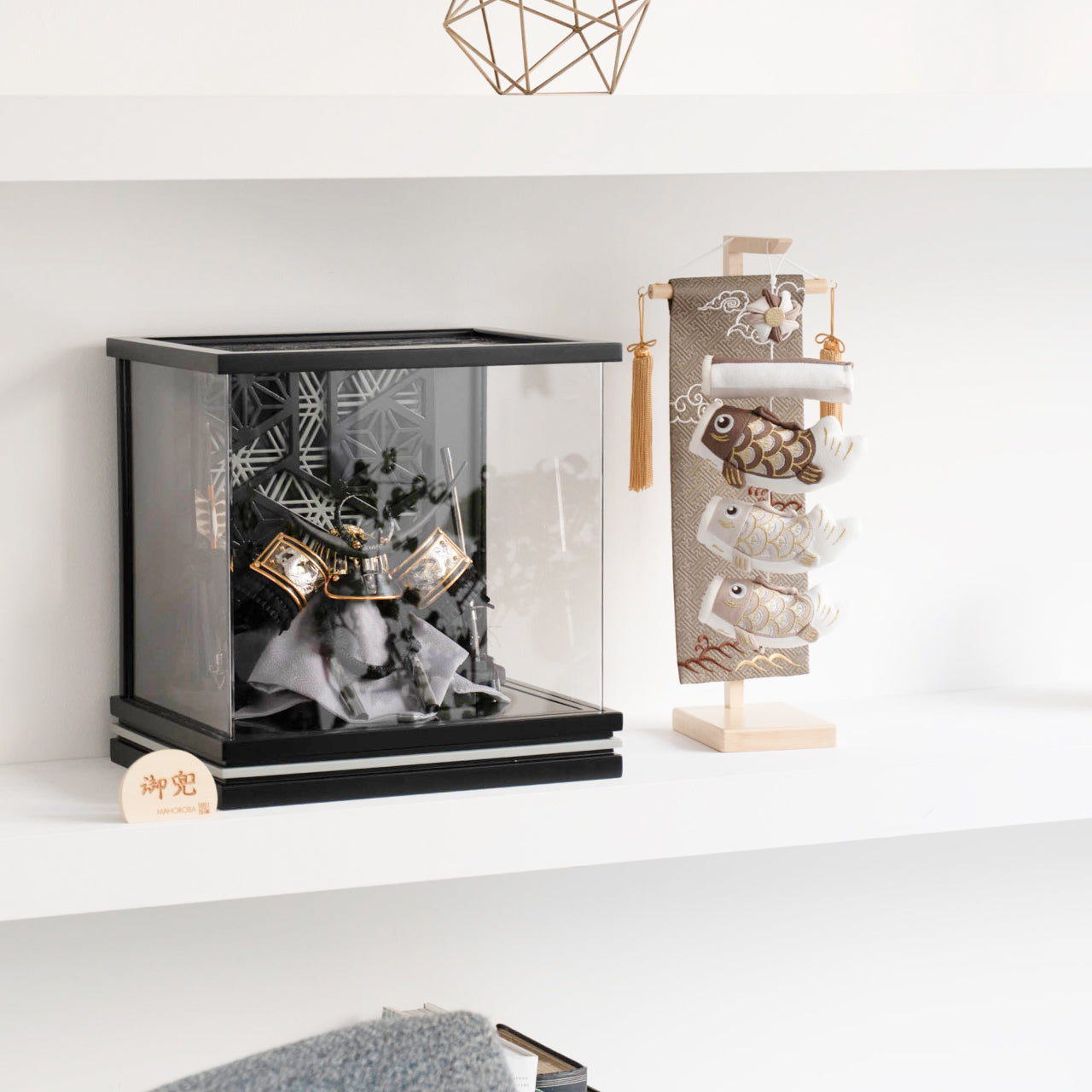 【新作】五月人形 千景 兜ケース 黒グレー 清秀作