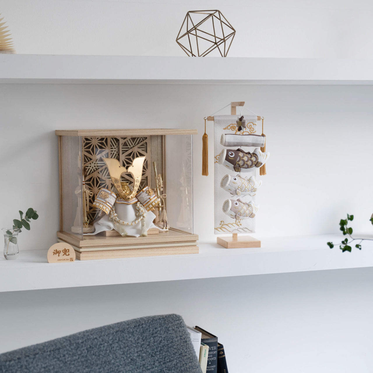 【新作】五月人形 千景 兜ケース 白木ベージュ 清秀作