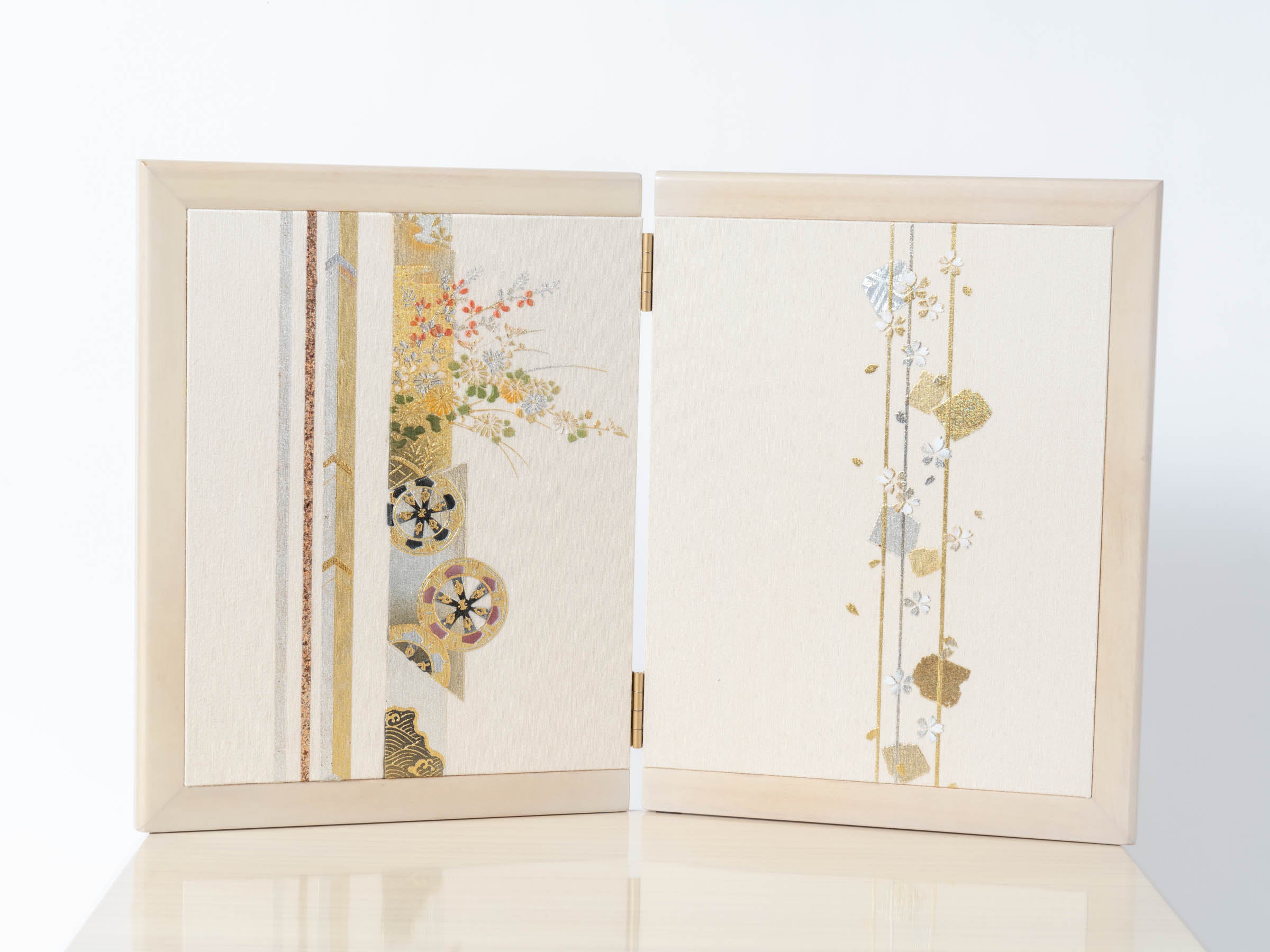 五月人形 あずさ収納飾り 白 8号 翠鳳作 ベージュ