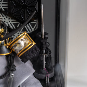 五月人形 千景 兜ケース 黒グレー 清秀作