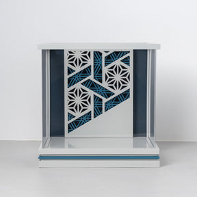 五月人形 千景 兜ケース グレー青 清秀作