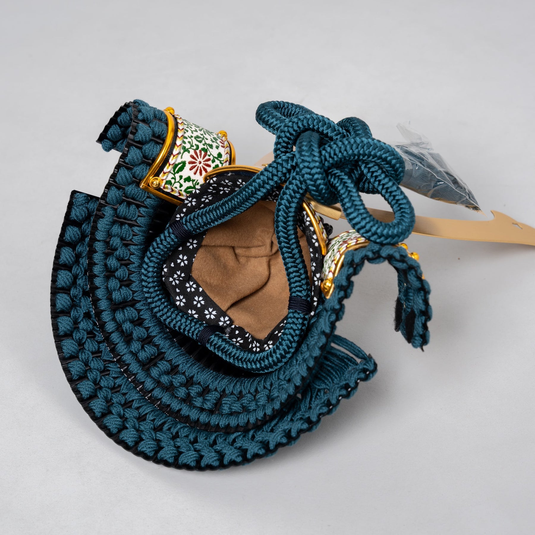 五月人形 千景 兜ケース グレー青 清秀作