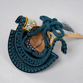 五月人形 千景 兜ケース グレー青 清秀作