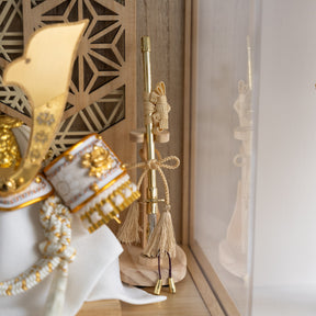 五月人形 千景 兜ケース 白木ベージュ 清秀作