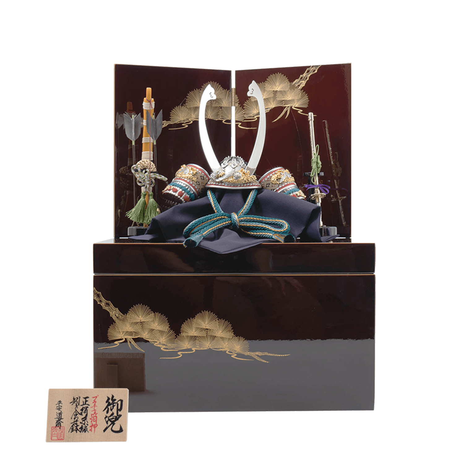 五月人形 白光 兜収納飾り 7号 道斎作