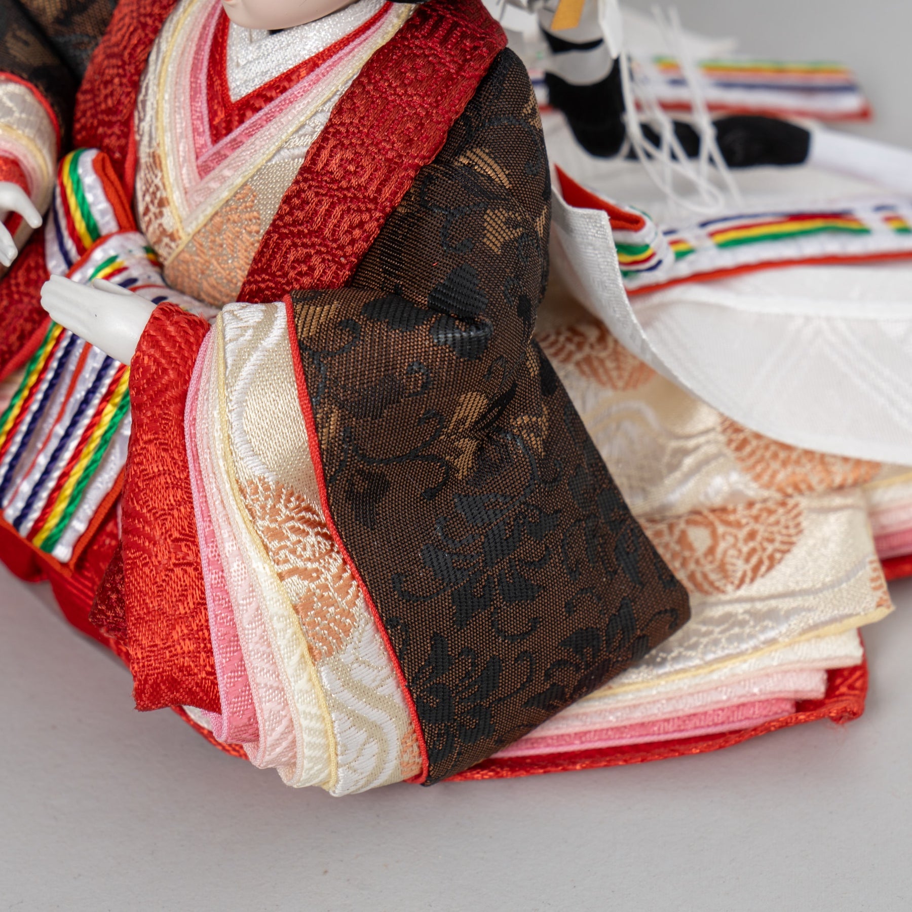 雛人形 和彩 人形ケース 白木 吉徳大光 正絹花菱黒箔