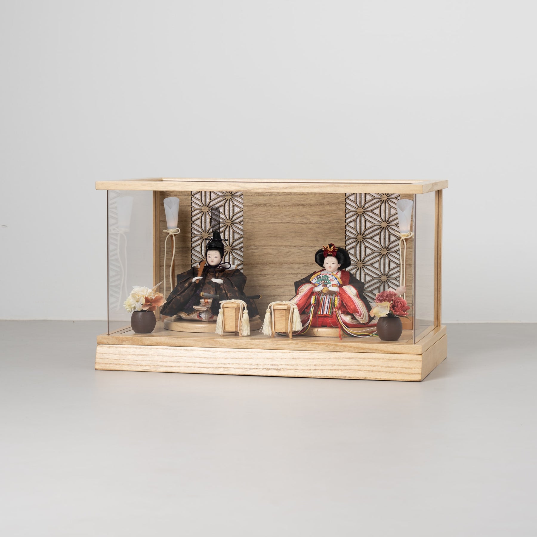 雛人形 和彩 人形ケース 白木 吉徳大光 正絹花菱黒箔