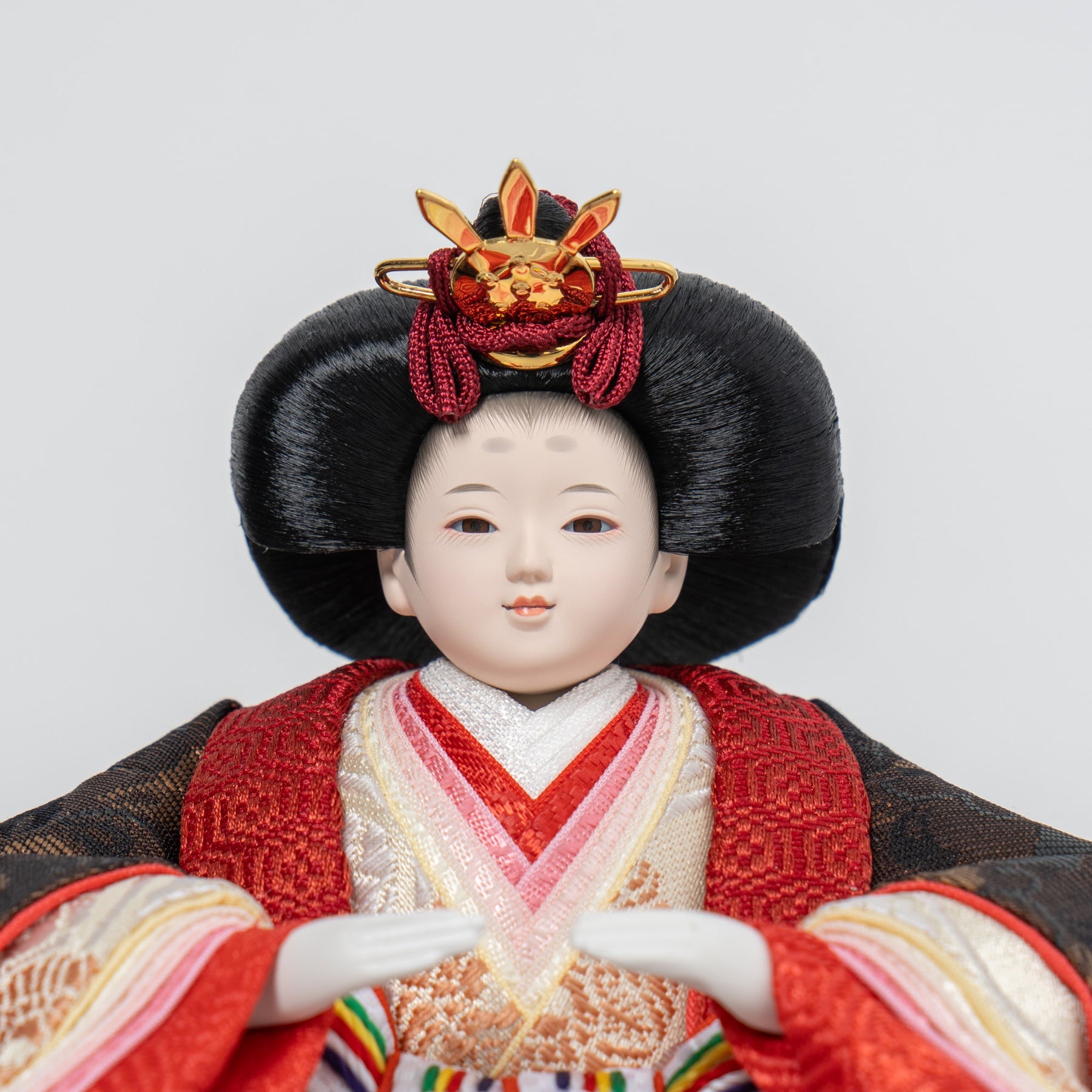 雛人形 和彩 人形ケース 白木 吉徳大光 正絹花菱黒箔